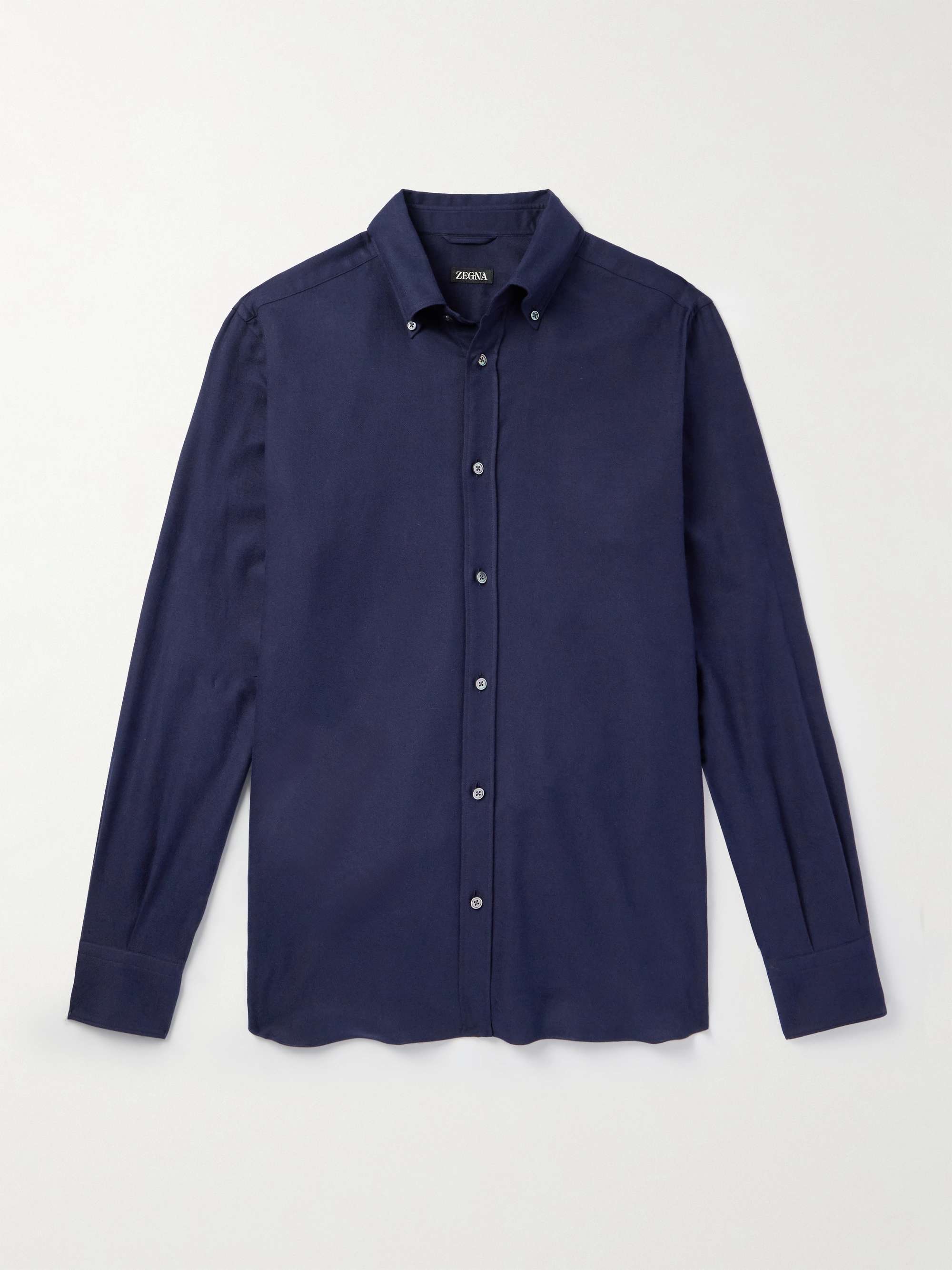 Button-Down Collar Brushed Cotton-Twill Shirt view