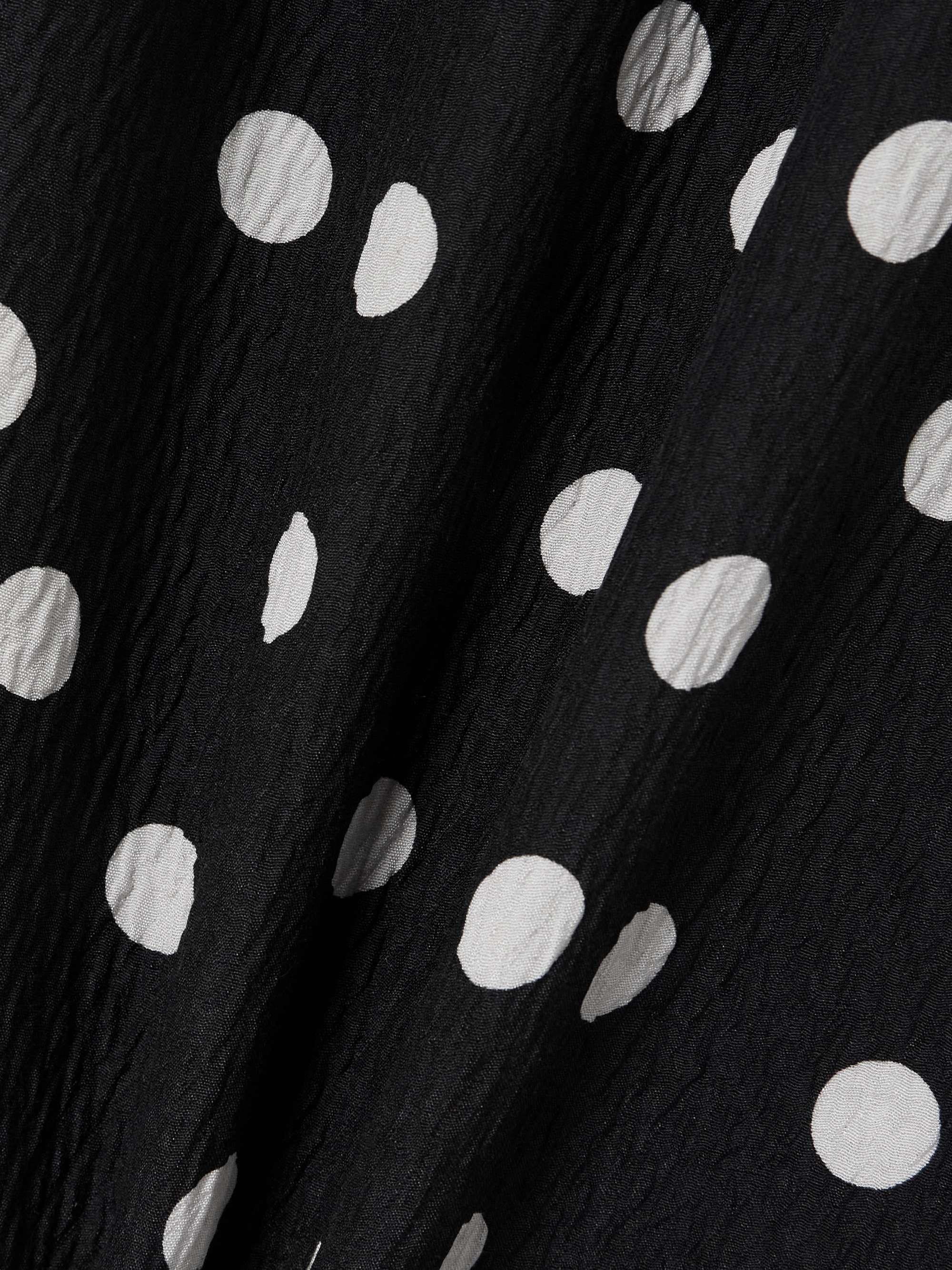 Polka-dot textured-crepe wide-leg pants view