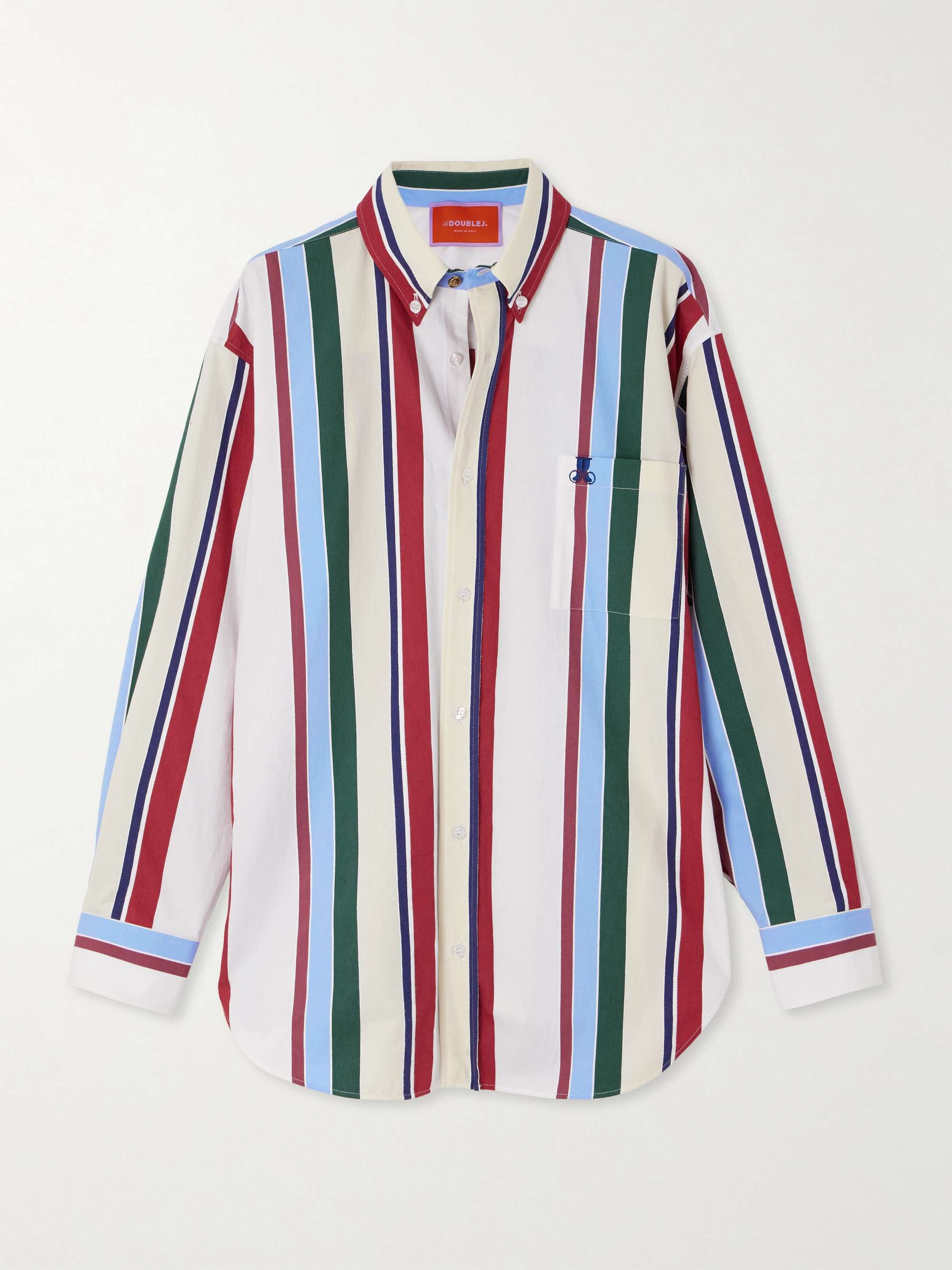 Better Than Your Boyfriend striped cotton-blend poplin shirt view