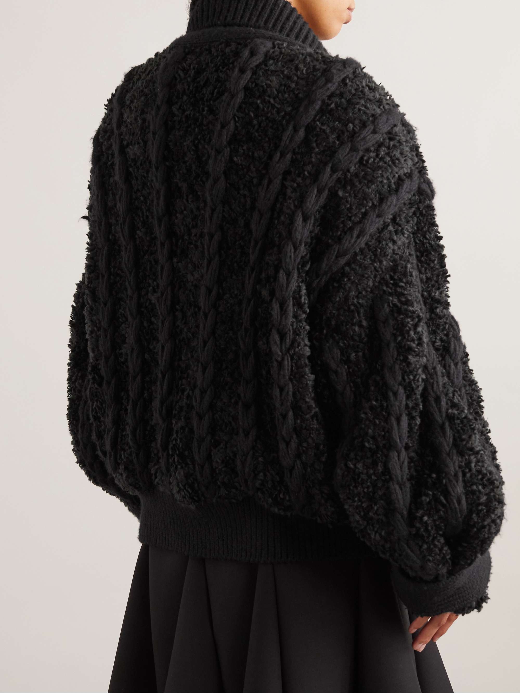 Oversized braided bouclé cardigan view