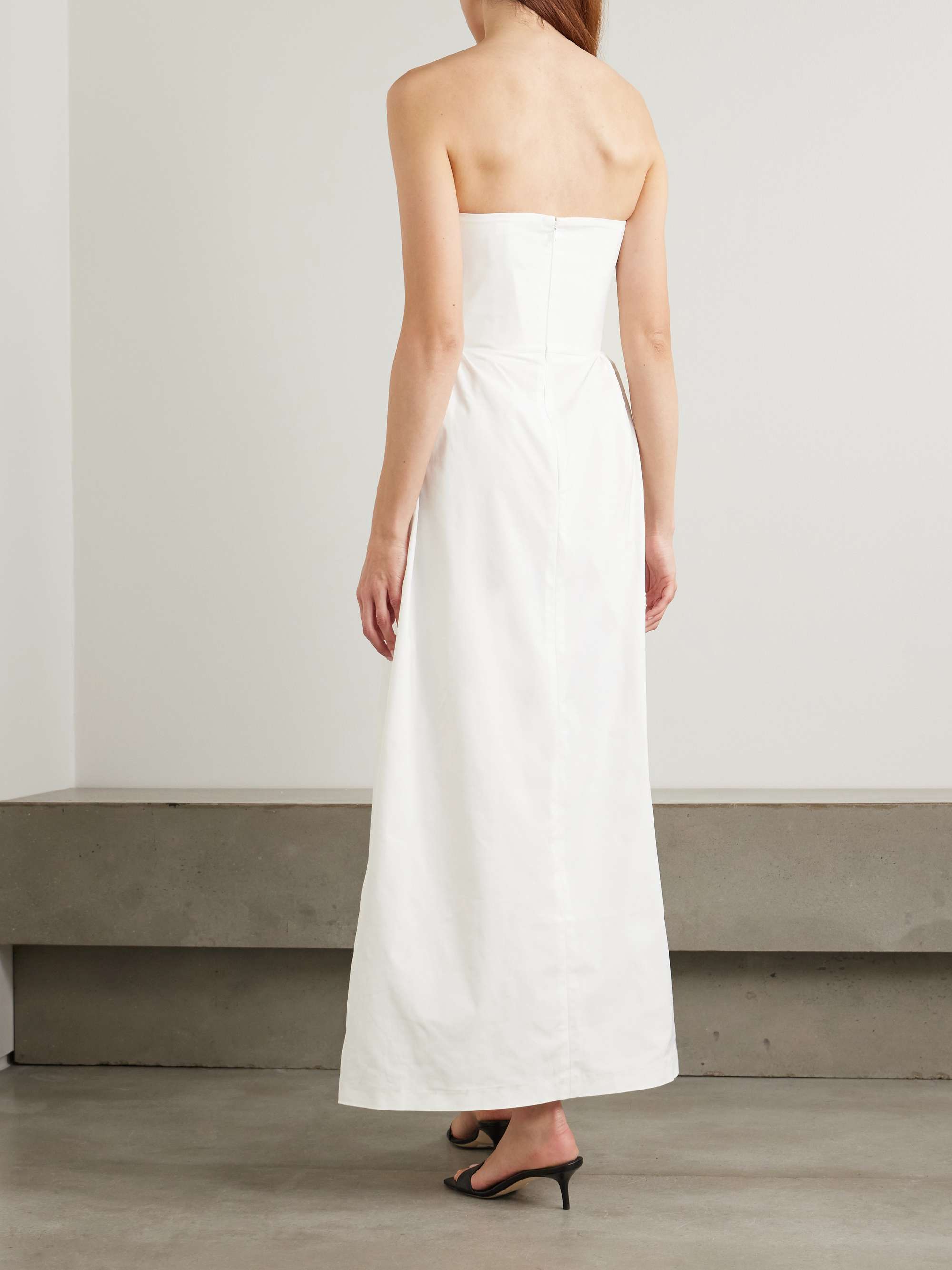 Rose guipure lace-trimmed faille maxi dress view