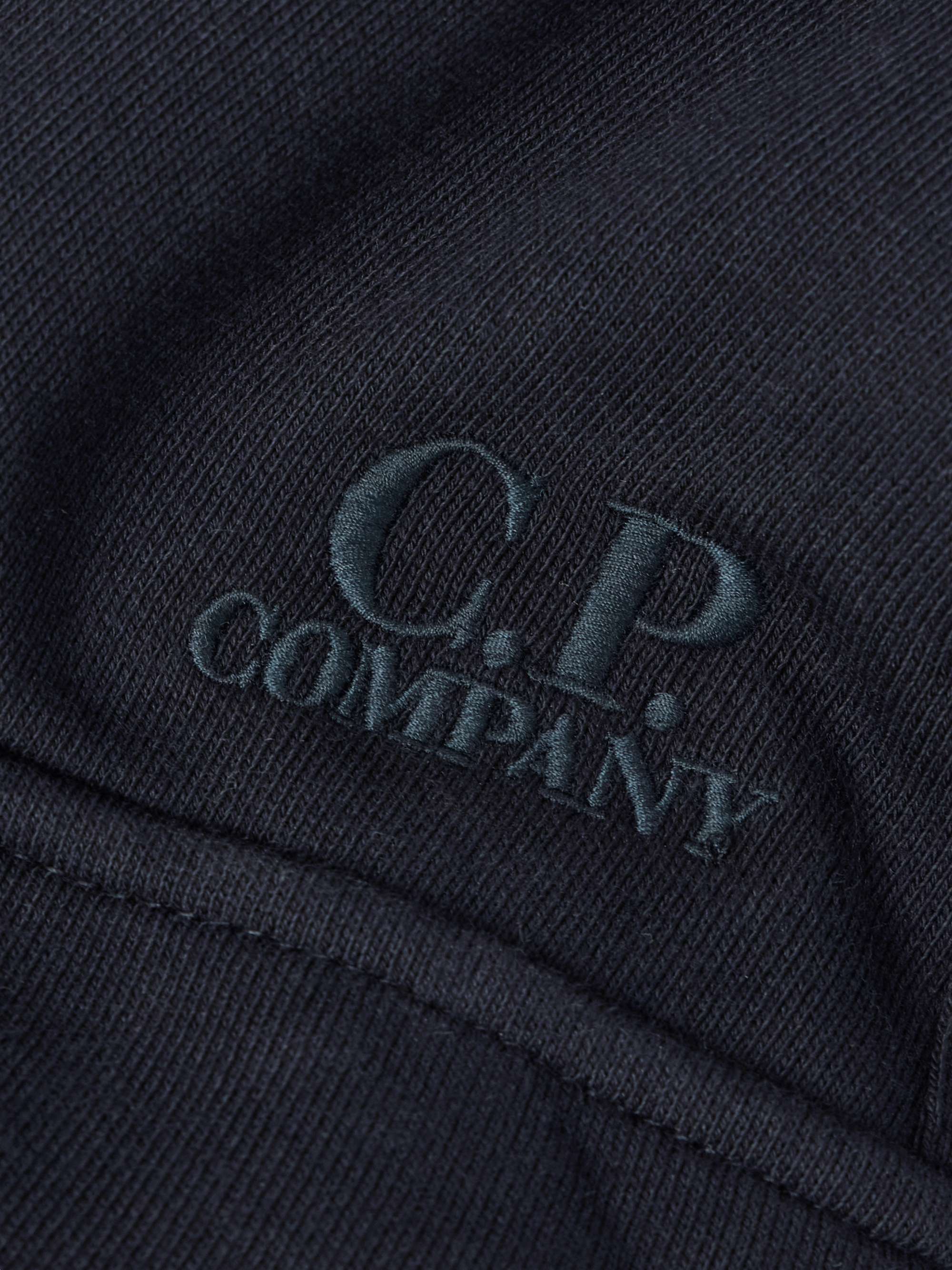 Wide-Leg Logo-Embroidered Cotton-Jersey Sweatpants view