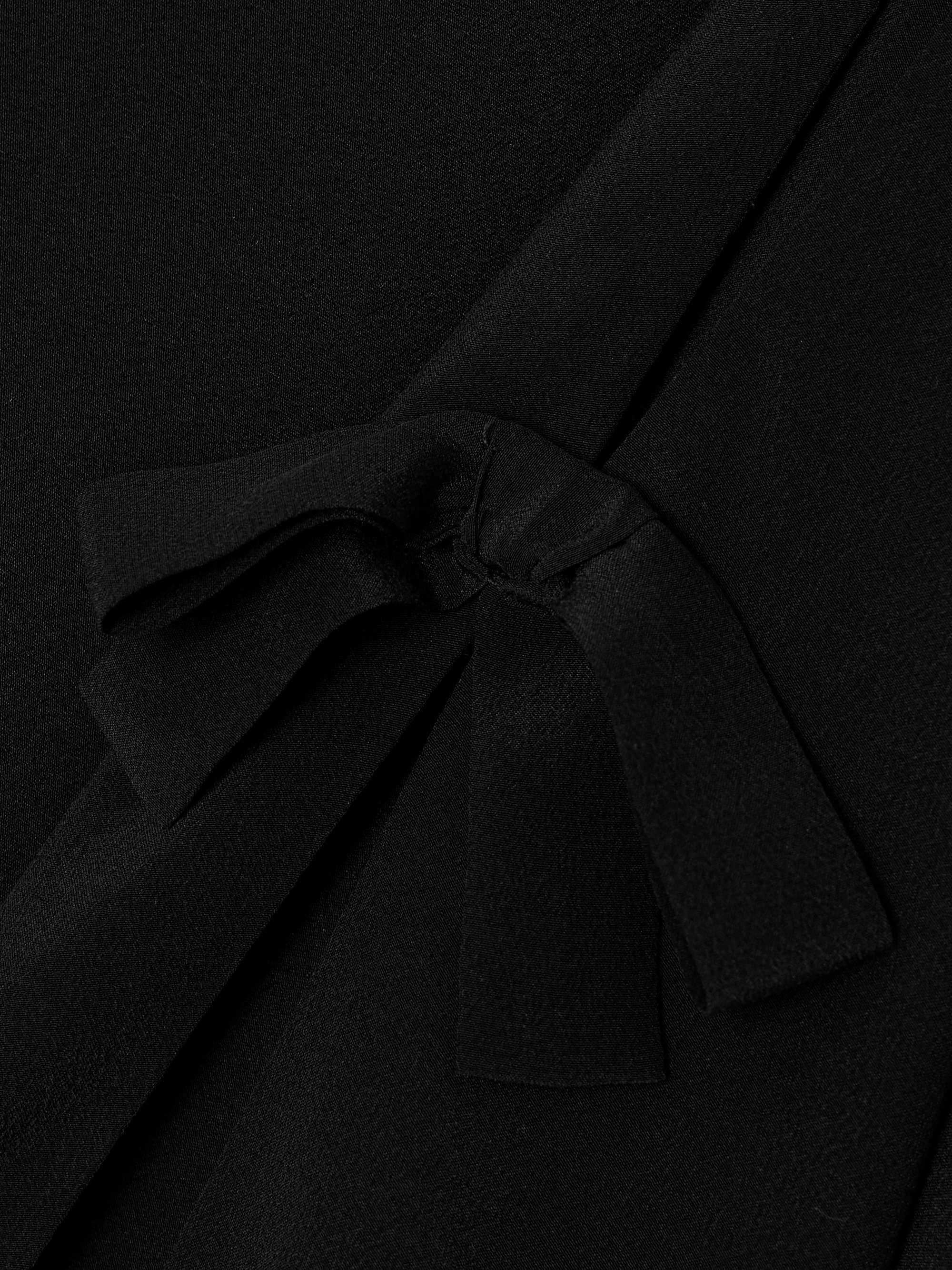 Bow-embellished silk crepe de chine midi dress view
