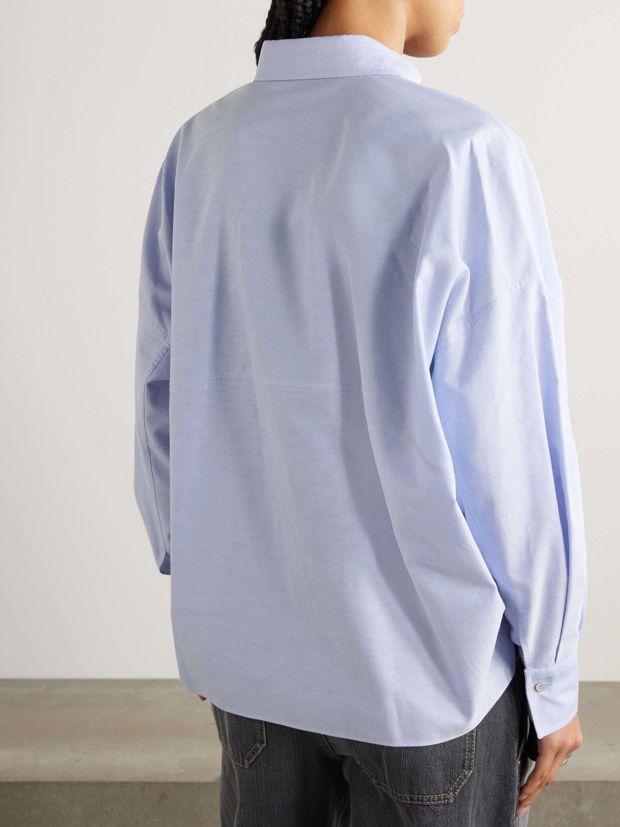 Bead-embellished cotton Oxford shirt view