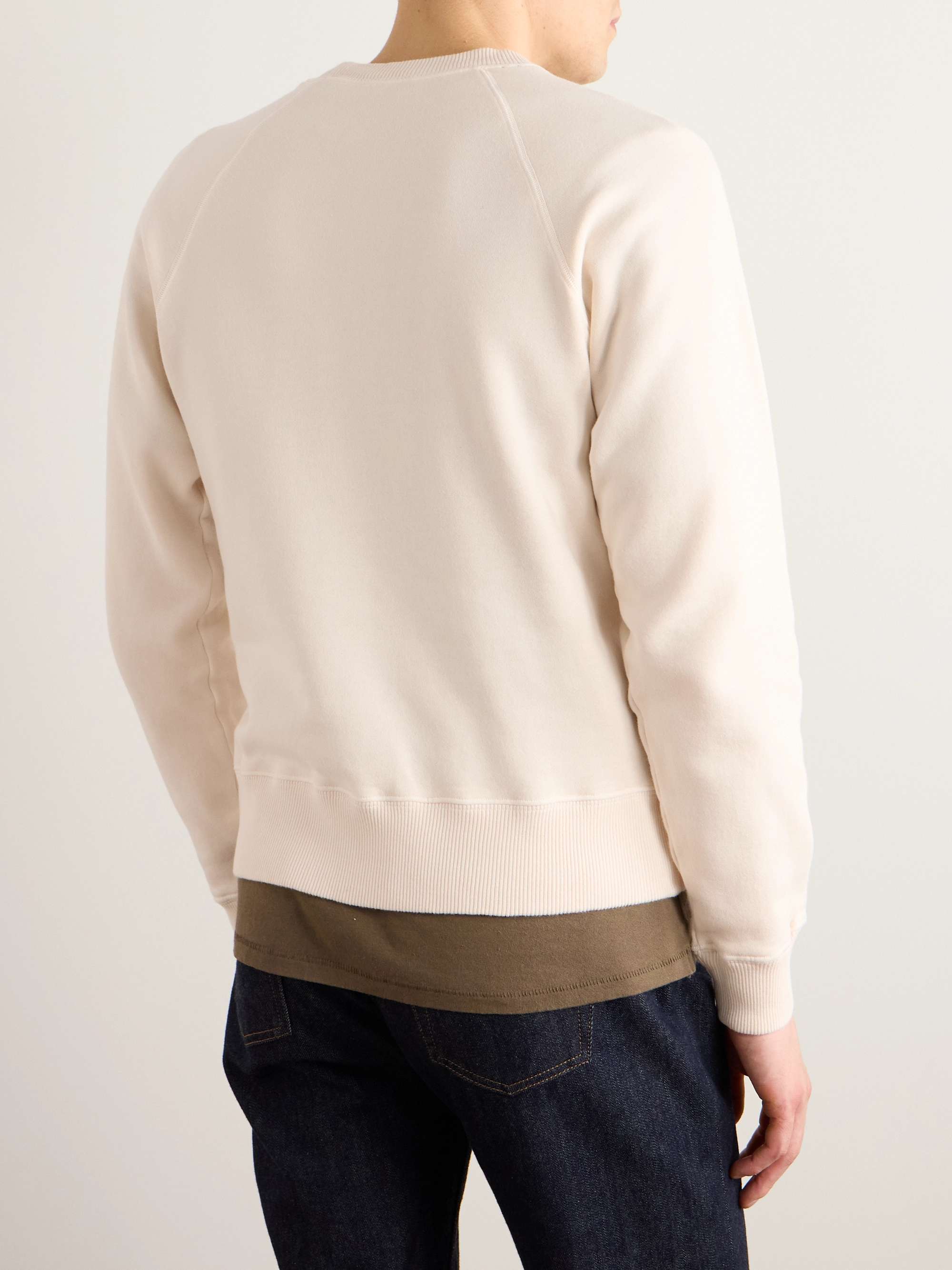 Slim-Fit Garment-Dyed Cotton-Jersey Sweatshirt view