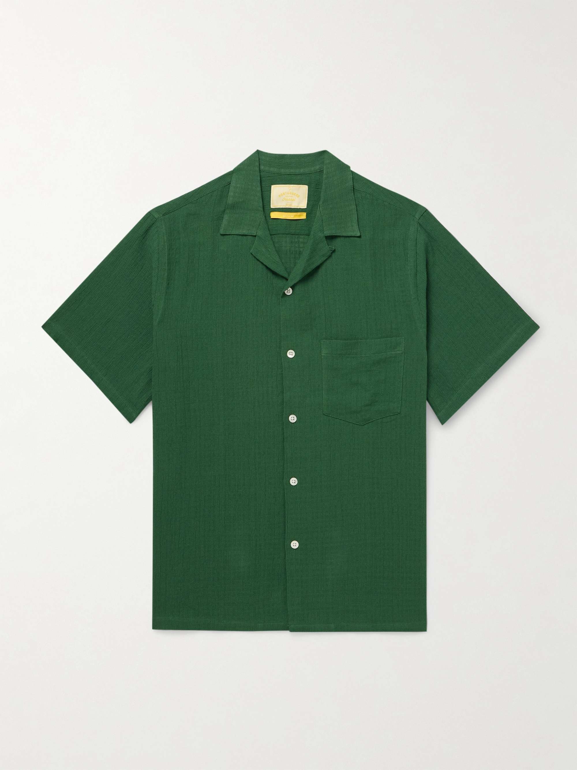 Grain Convertible-Collar Cotton-Gauze Shirt view
