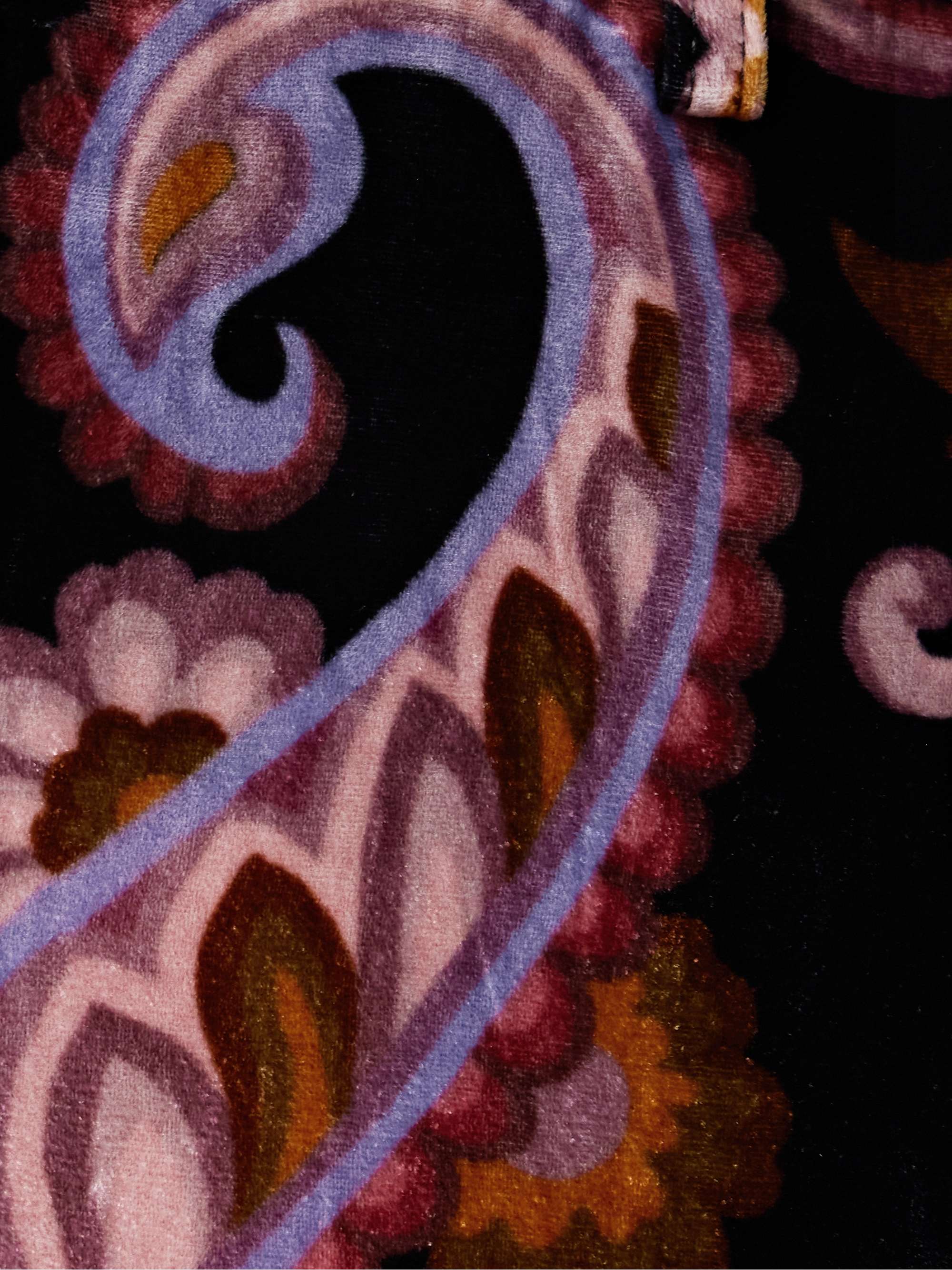 Paisley-print velvet straight-leg pants view