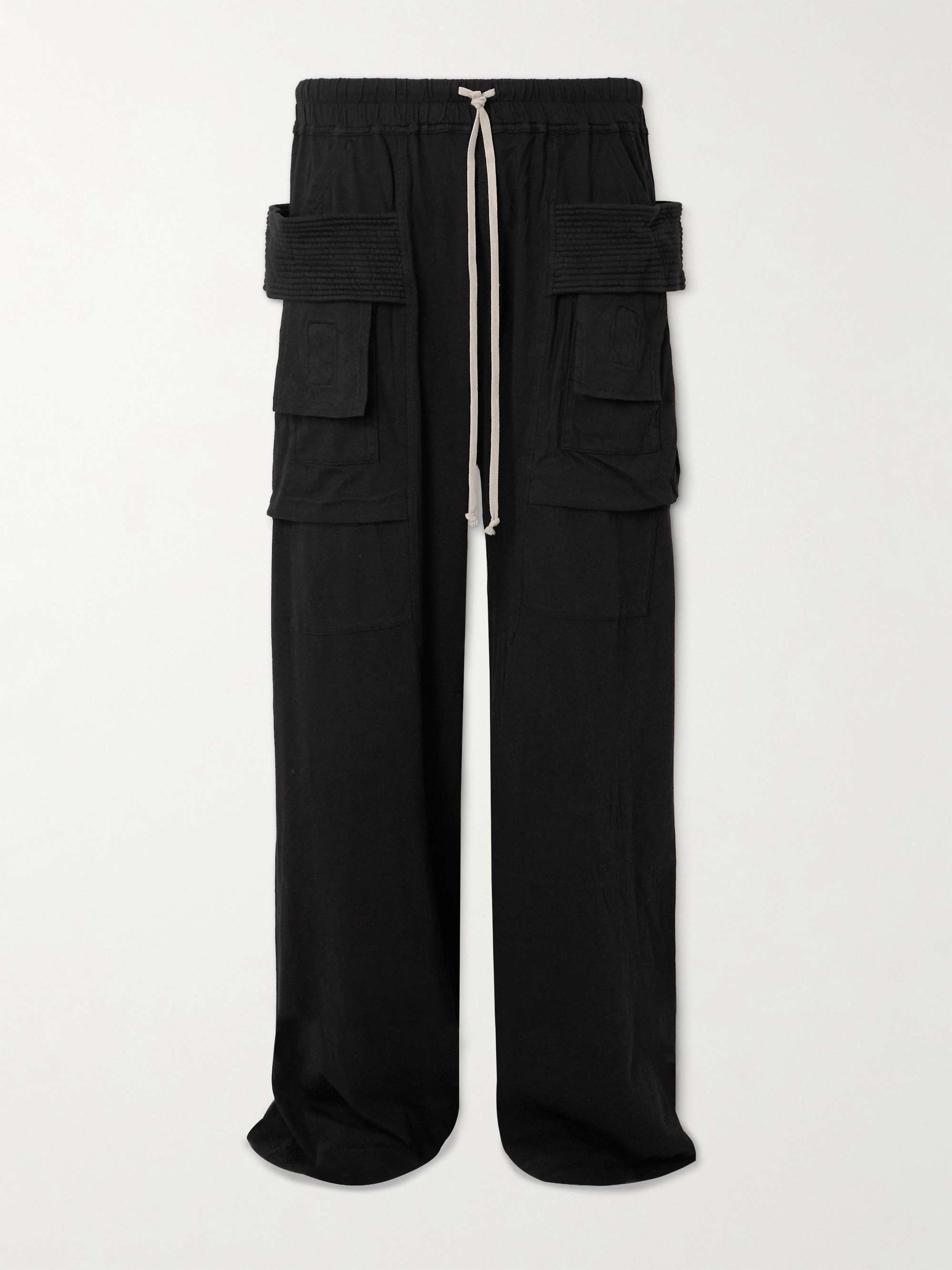 Creatch Wide-Leg Cotton-Twill Drawstring Cargo Sweatpants view