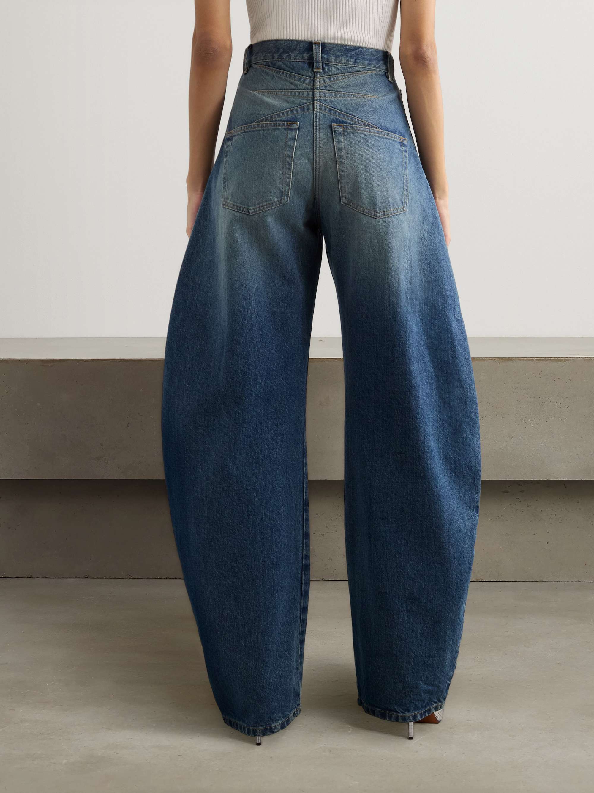 High-rise barrel-leg jeans view
