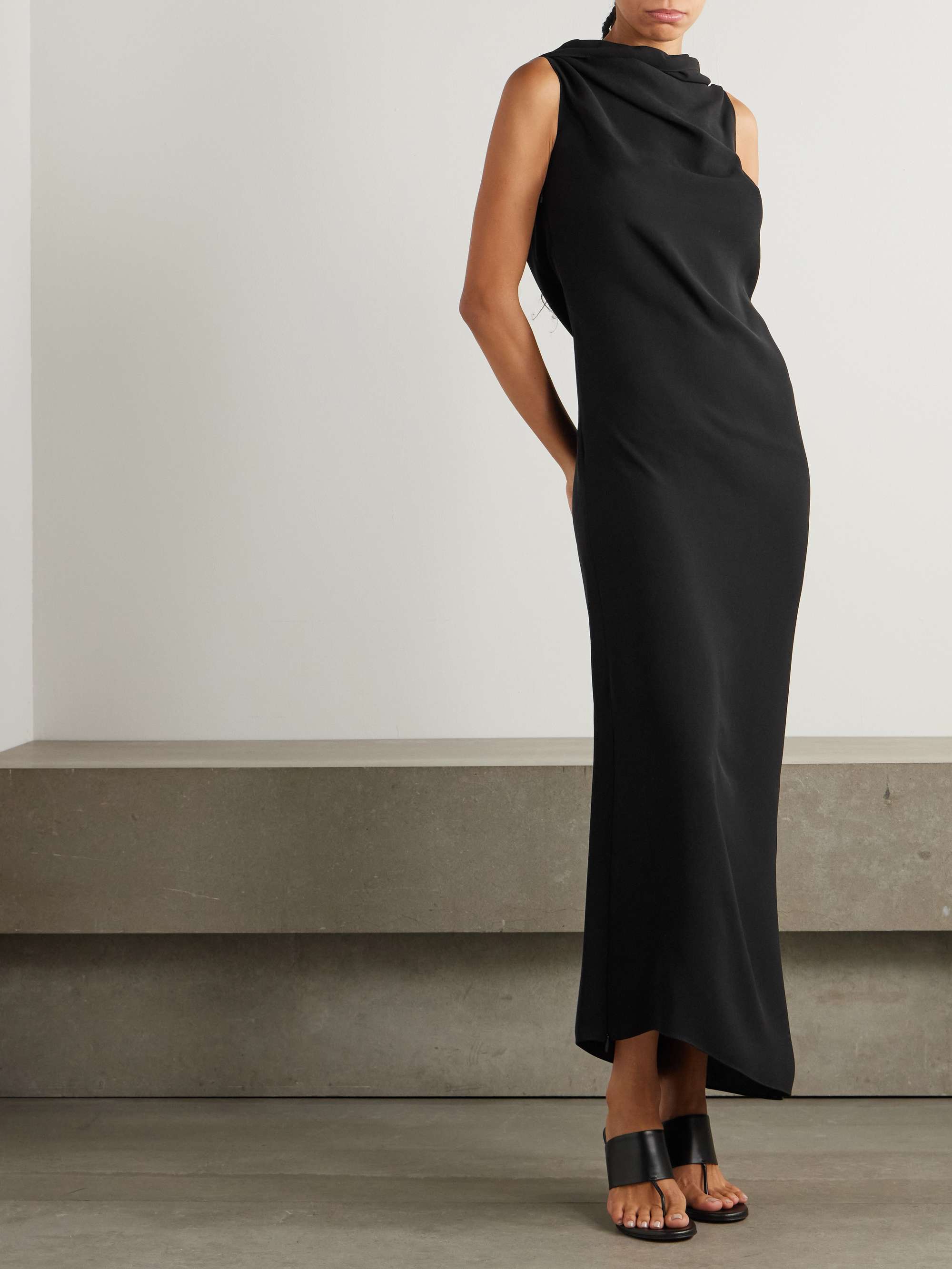 Nassau draped silk-crepe maxi dress view