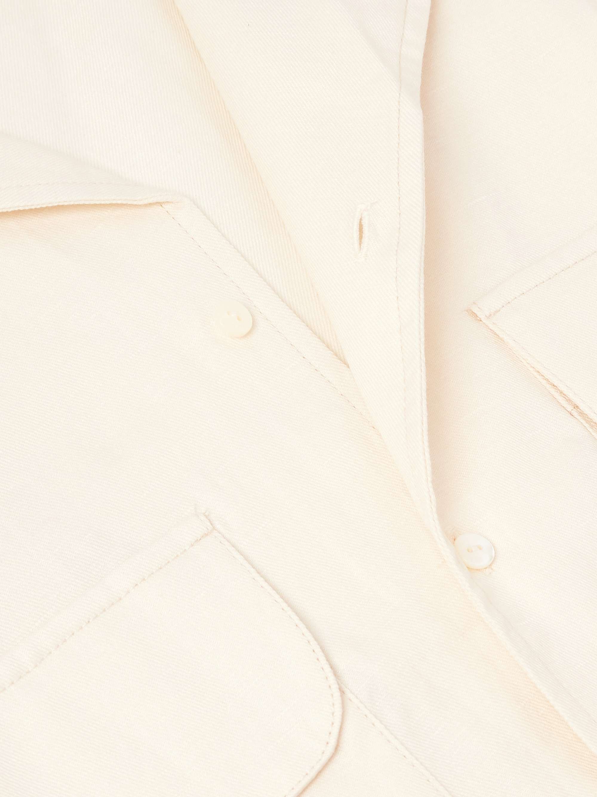 Camp-Collar Cotton and Linen-Blend Shirt view