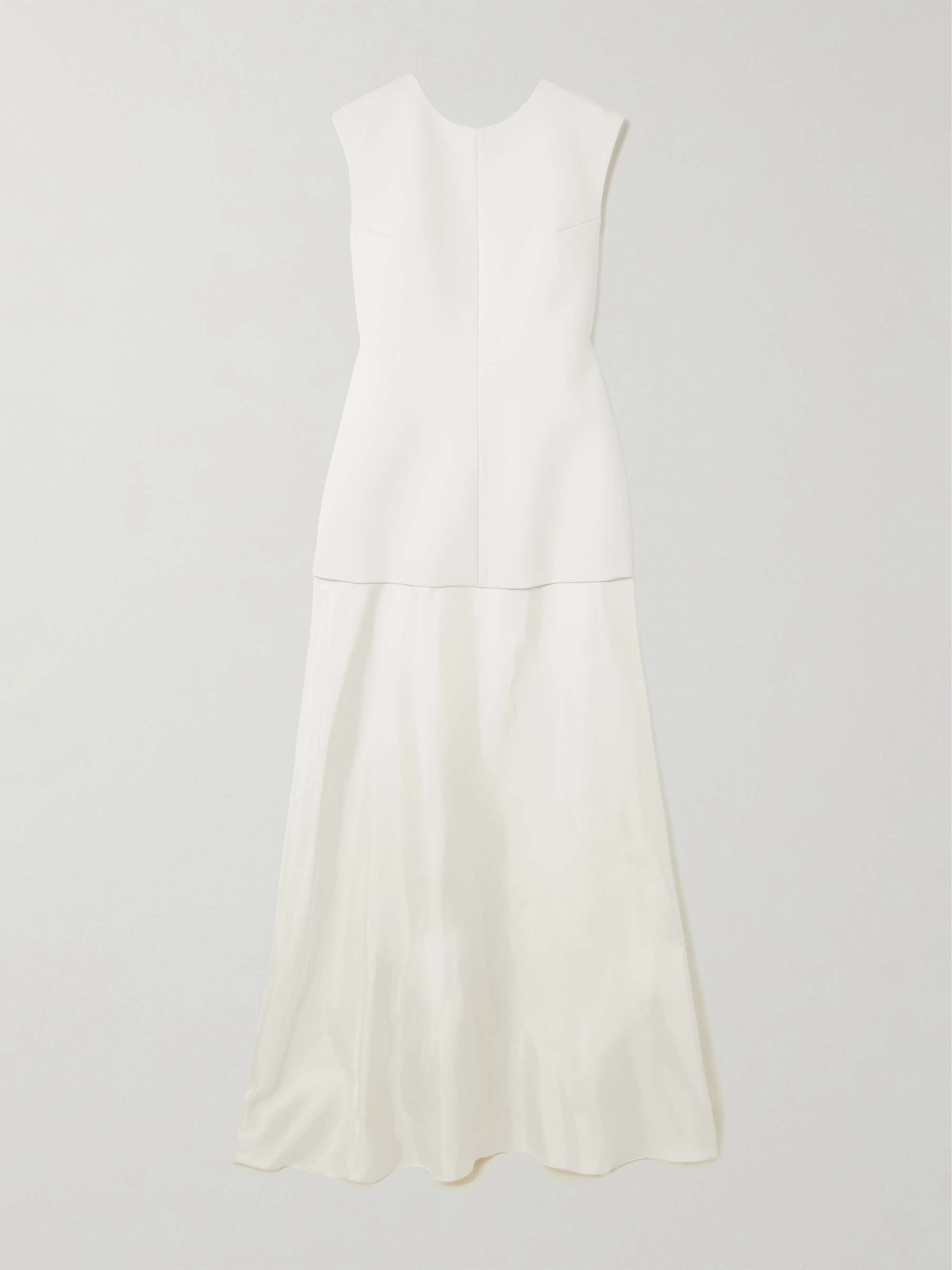 Open-back wool-blend and silk gown view