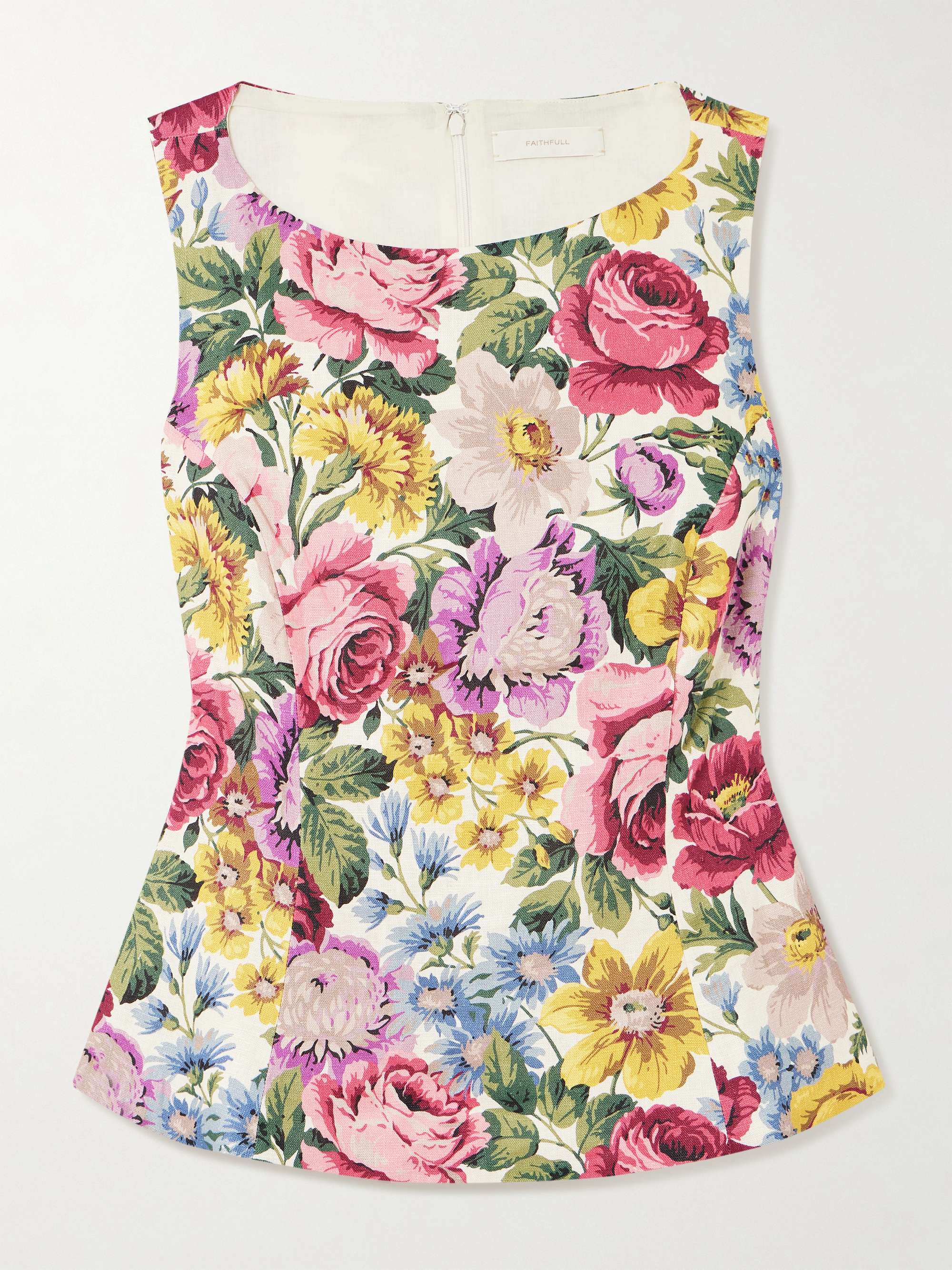 Ana floral-print linen top view