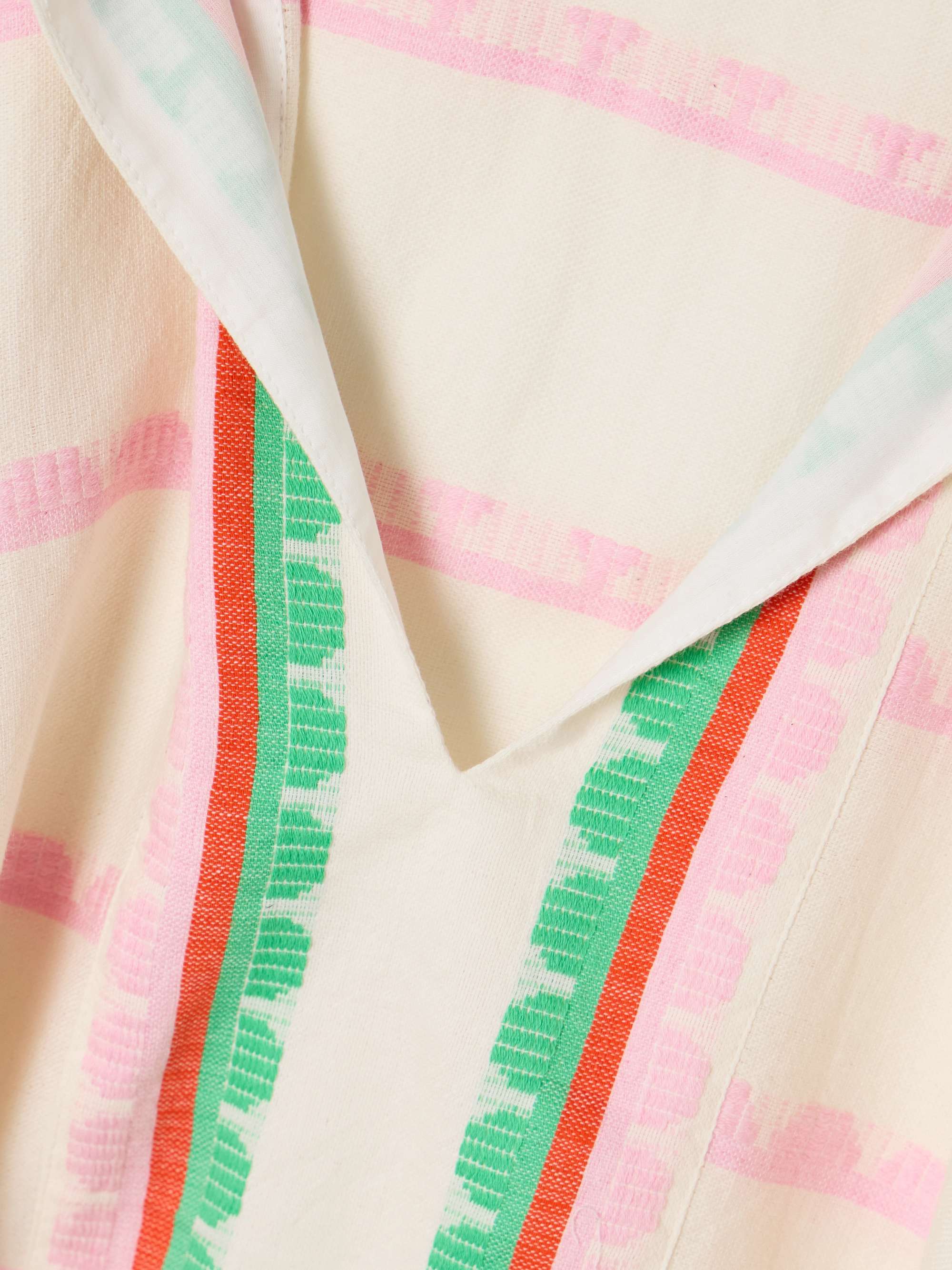 Elina fringed striped cotton kaftan view