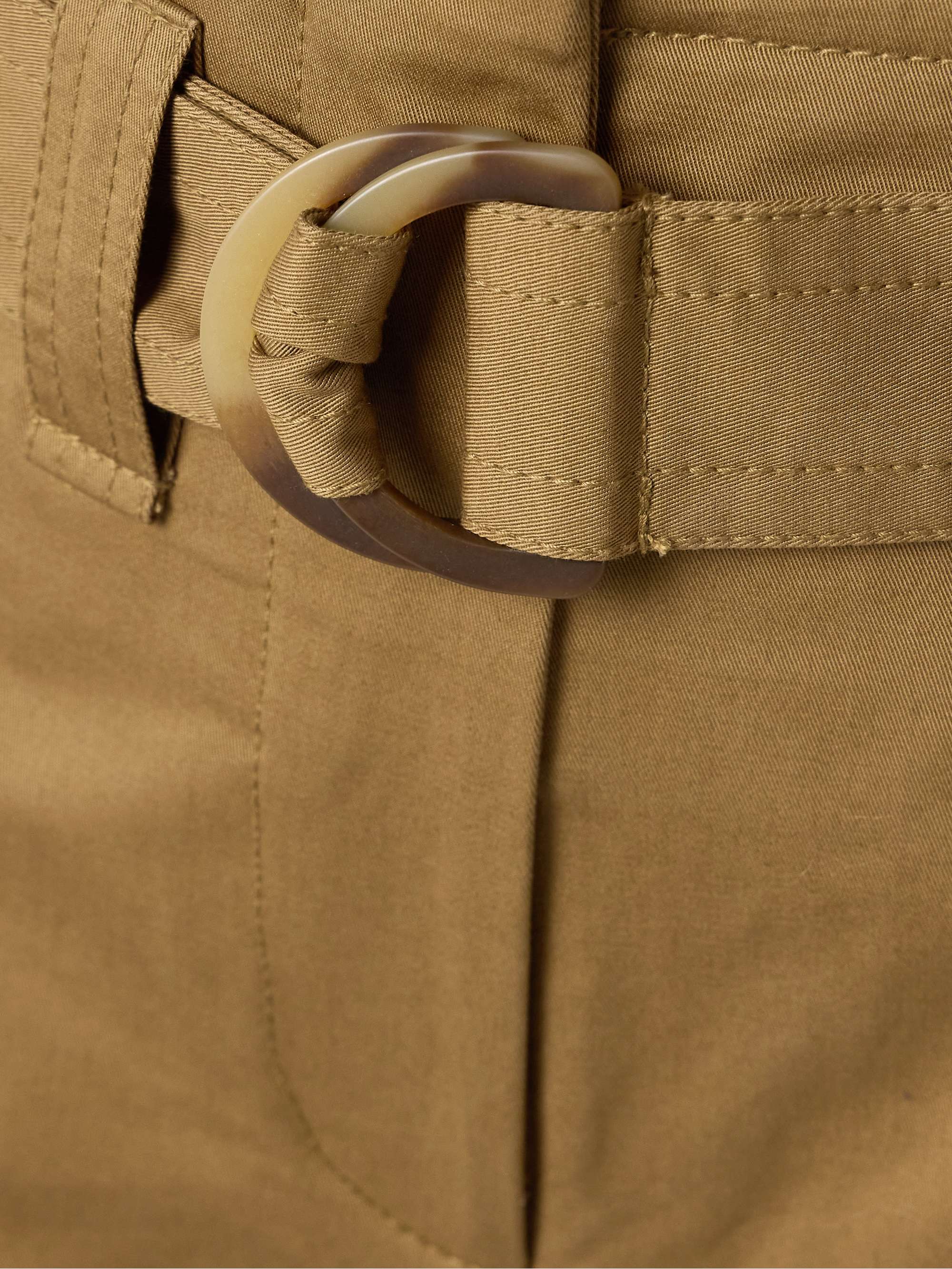 Illuminate belted cotton-twill wide-leg cargo pants view
