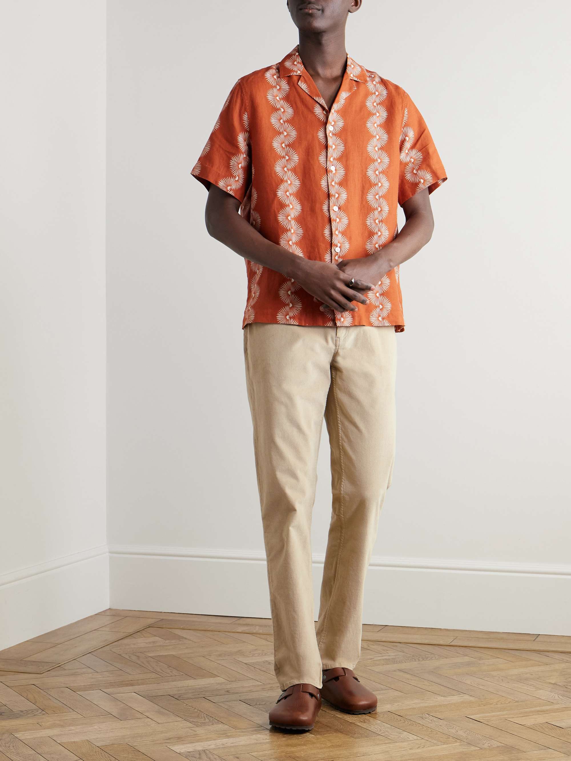 Columbo Straight-Leg Cotton-Blend Corduroy Trousers view