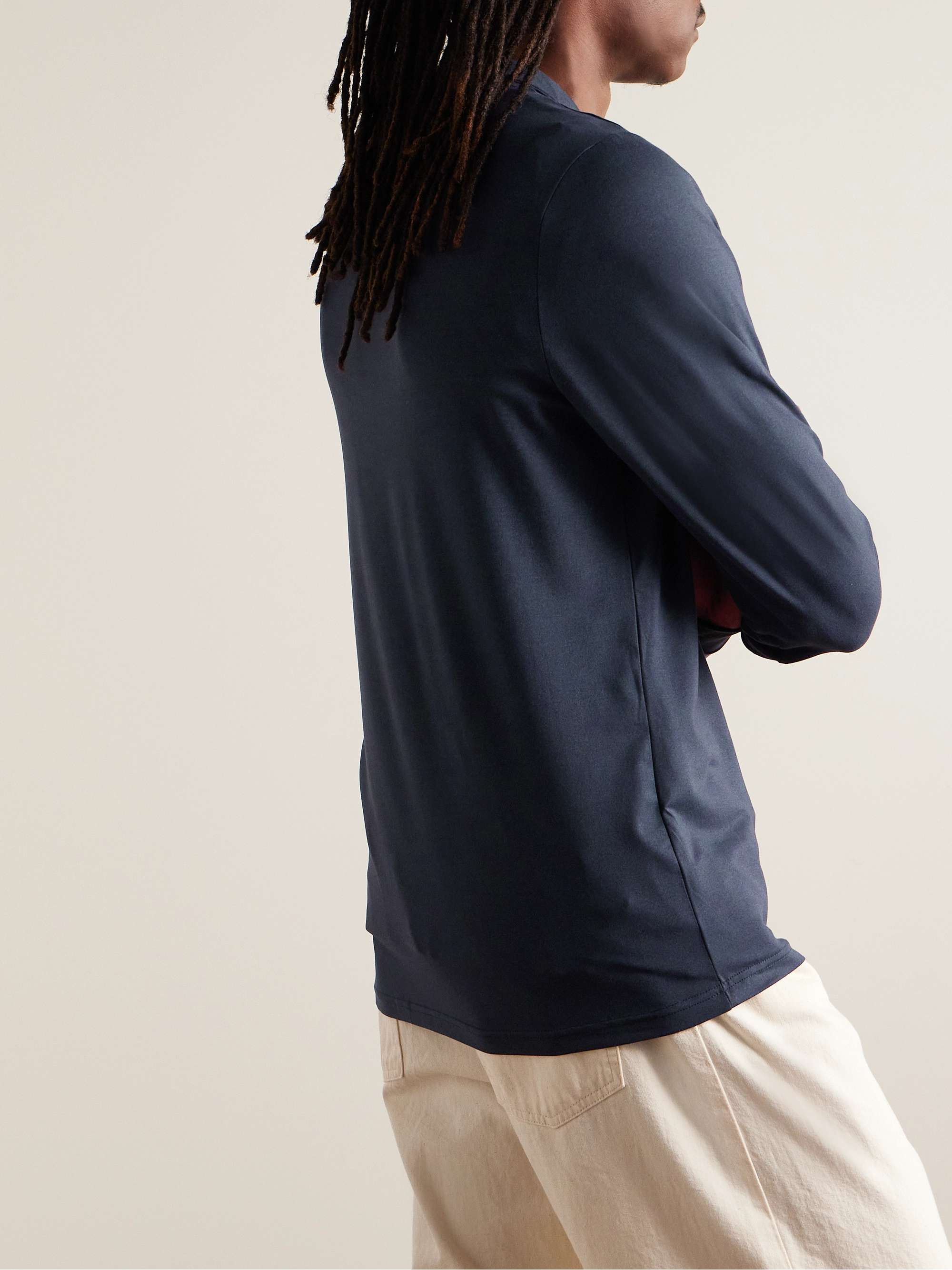 Everyday Stretch-Jersey Half-Zip Top view