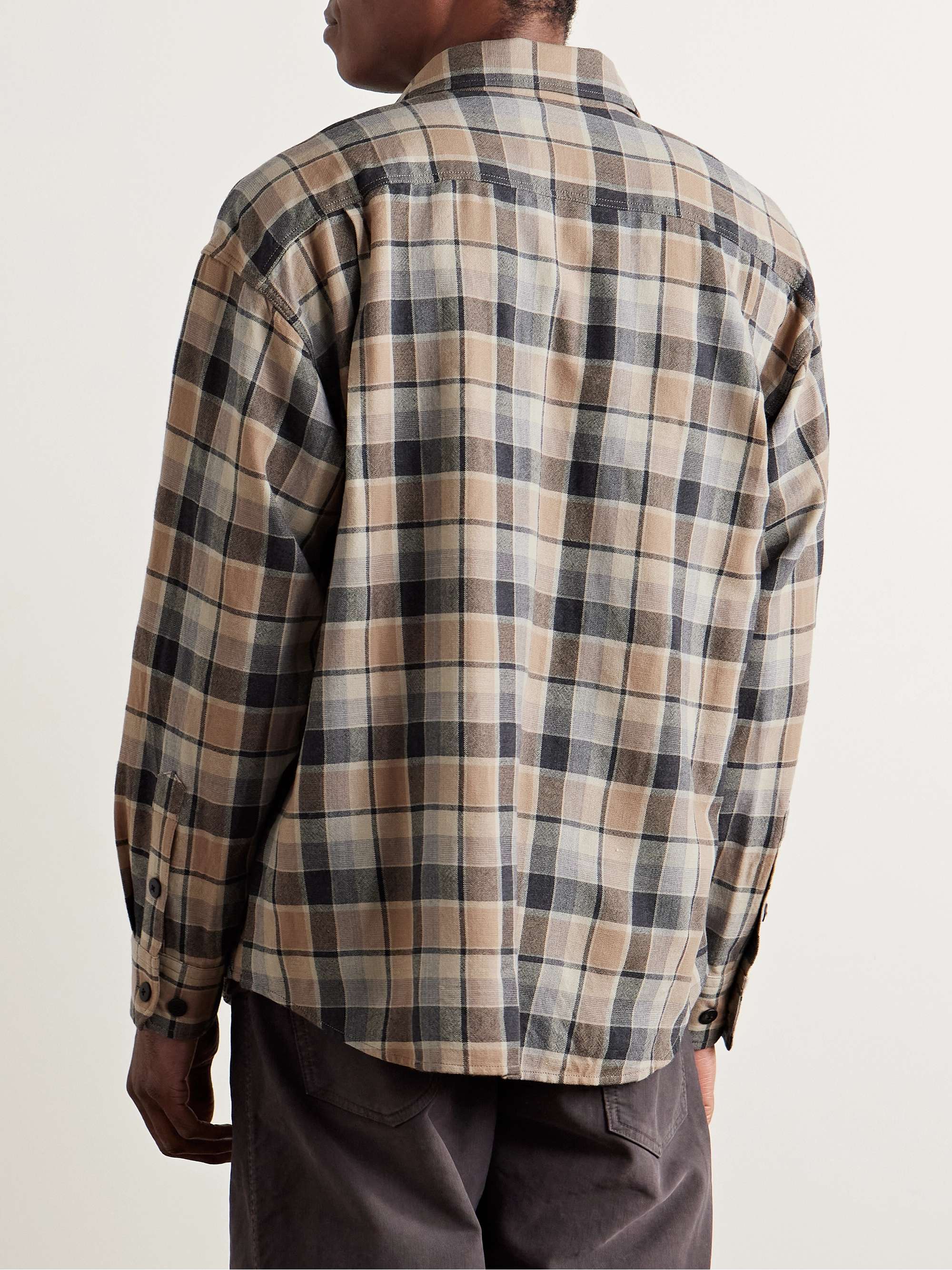 Checked Wool and Linen-Blend Shirt view