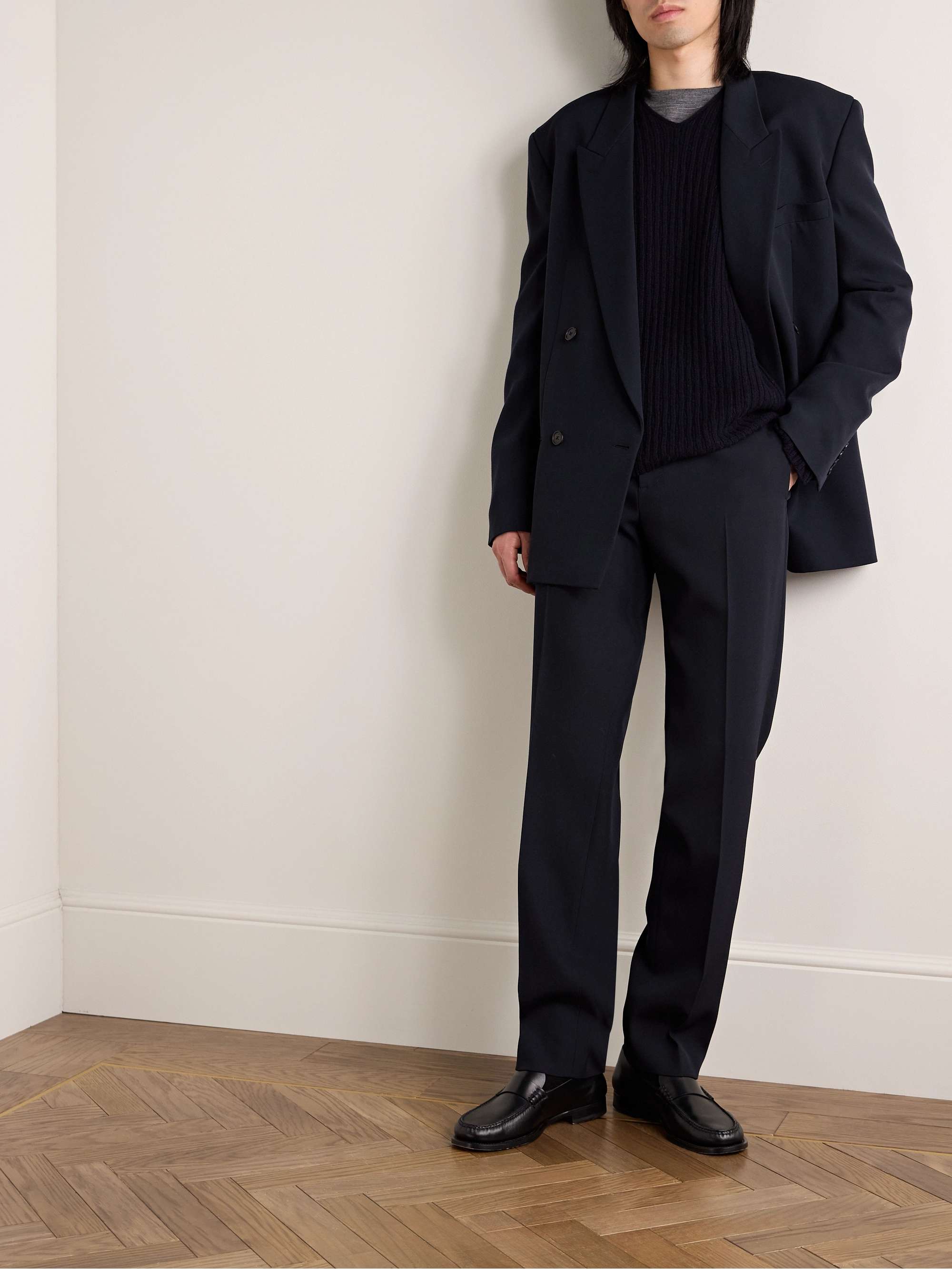 Donnes Double-Breasted Grain de Poudre Virgin Wool Suit Jacket view