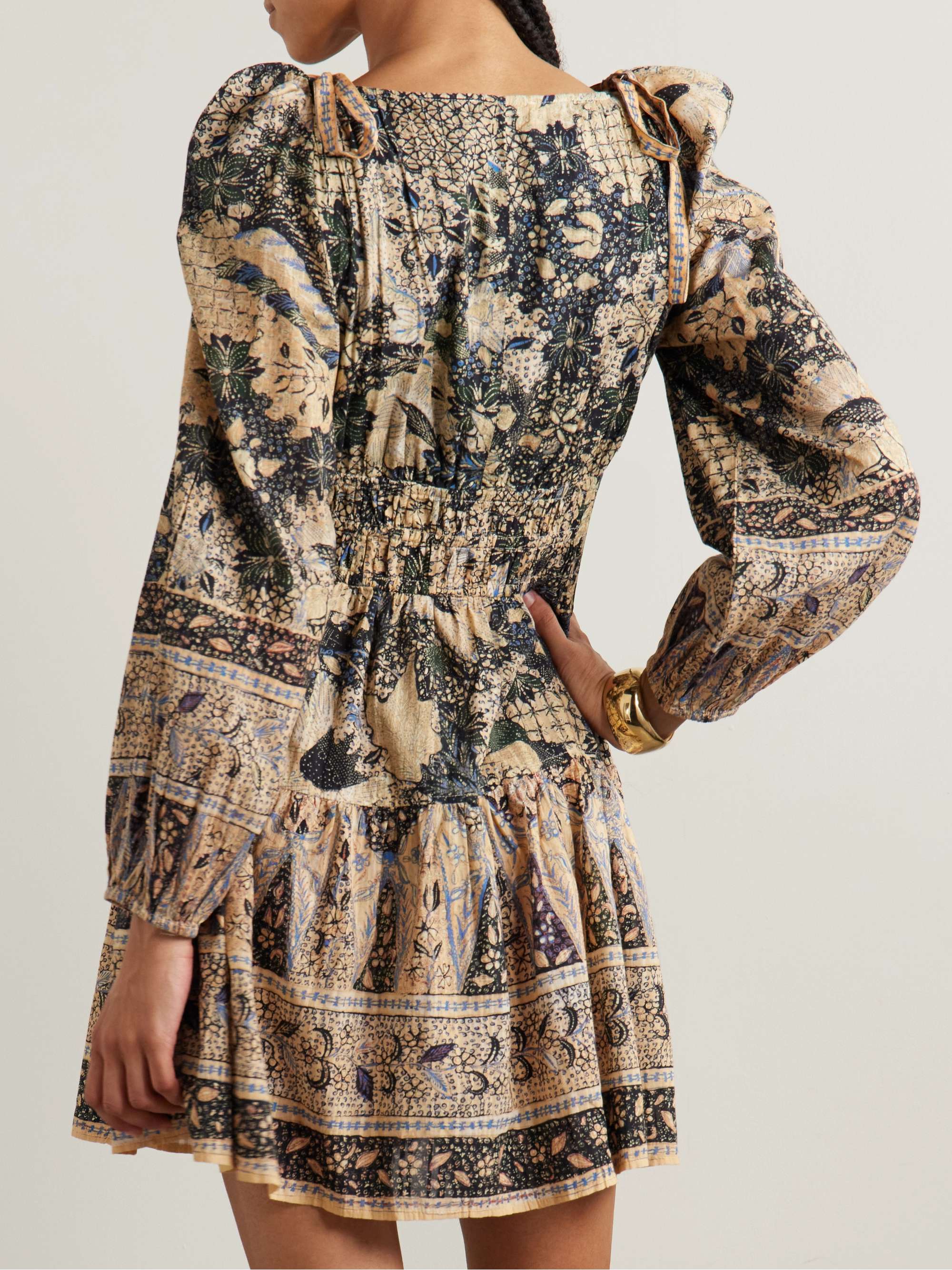 Anika printed cotton-blend voile mini dress view