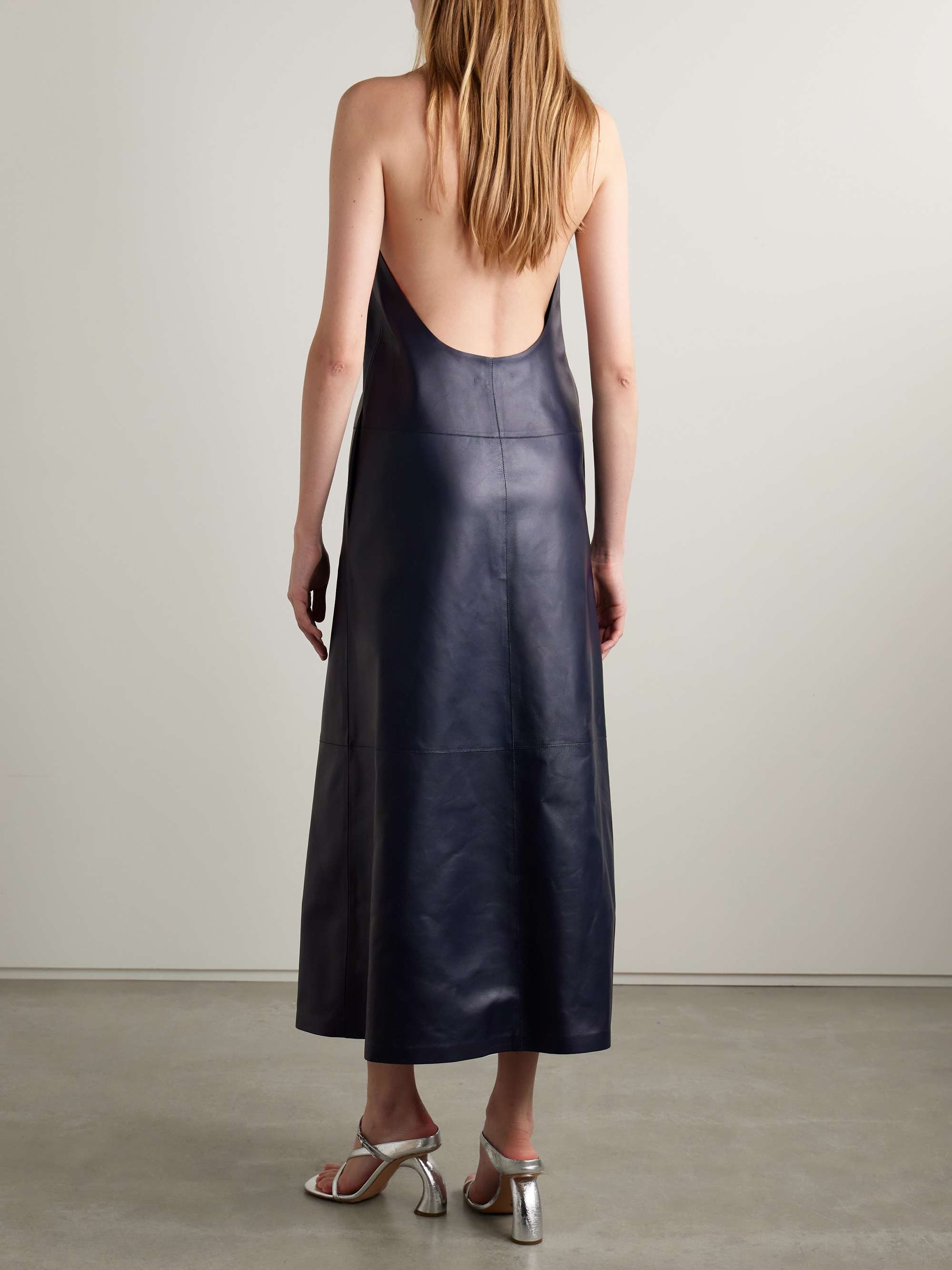 Flamenco open-back knotted leather dress view