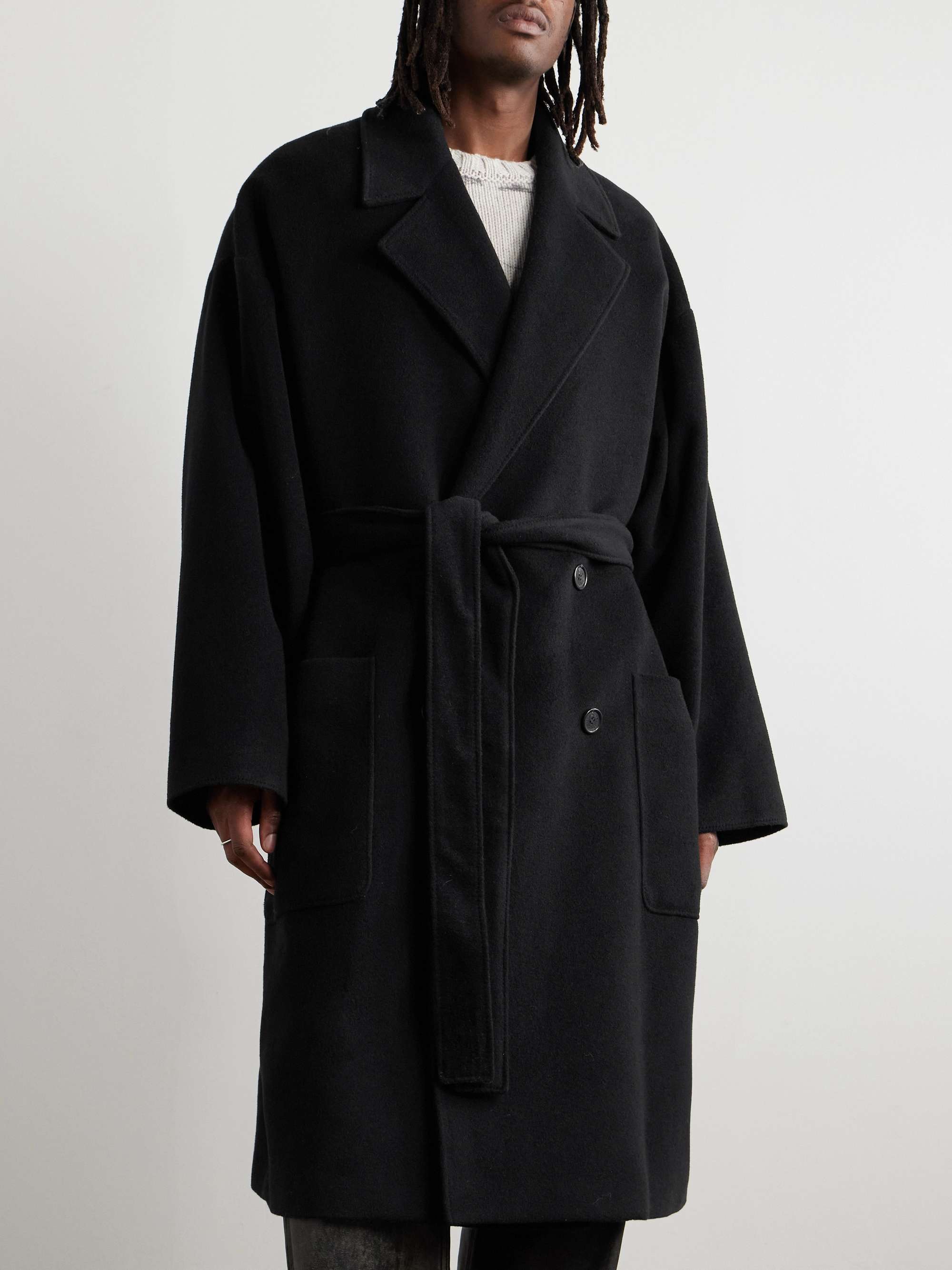Owarna Double-Breasted Belted Wool Coat view