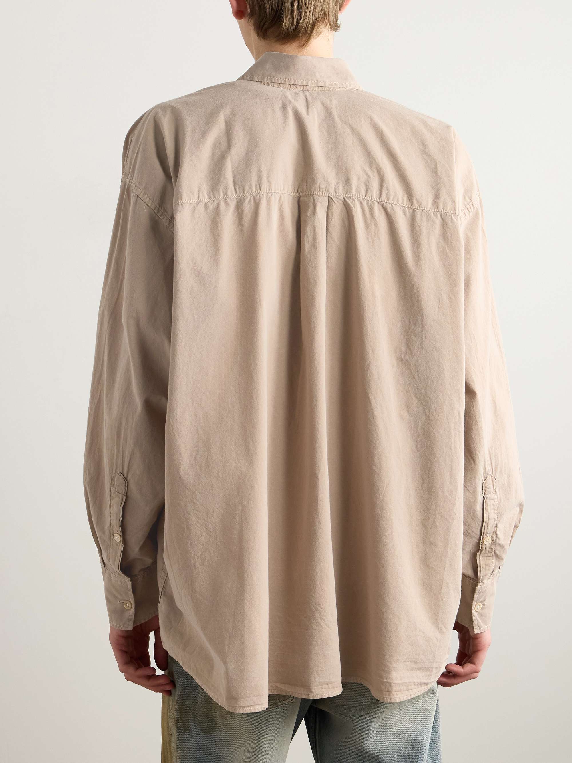 Borrowed Button-Down Collar Cotton-Voile Shirt view