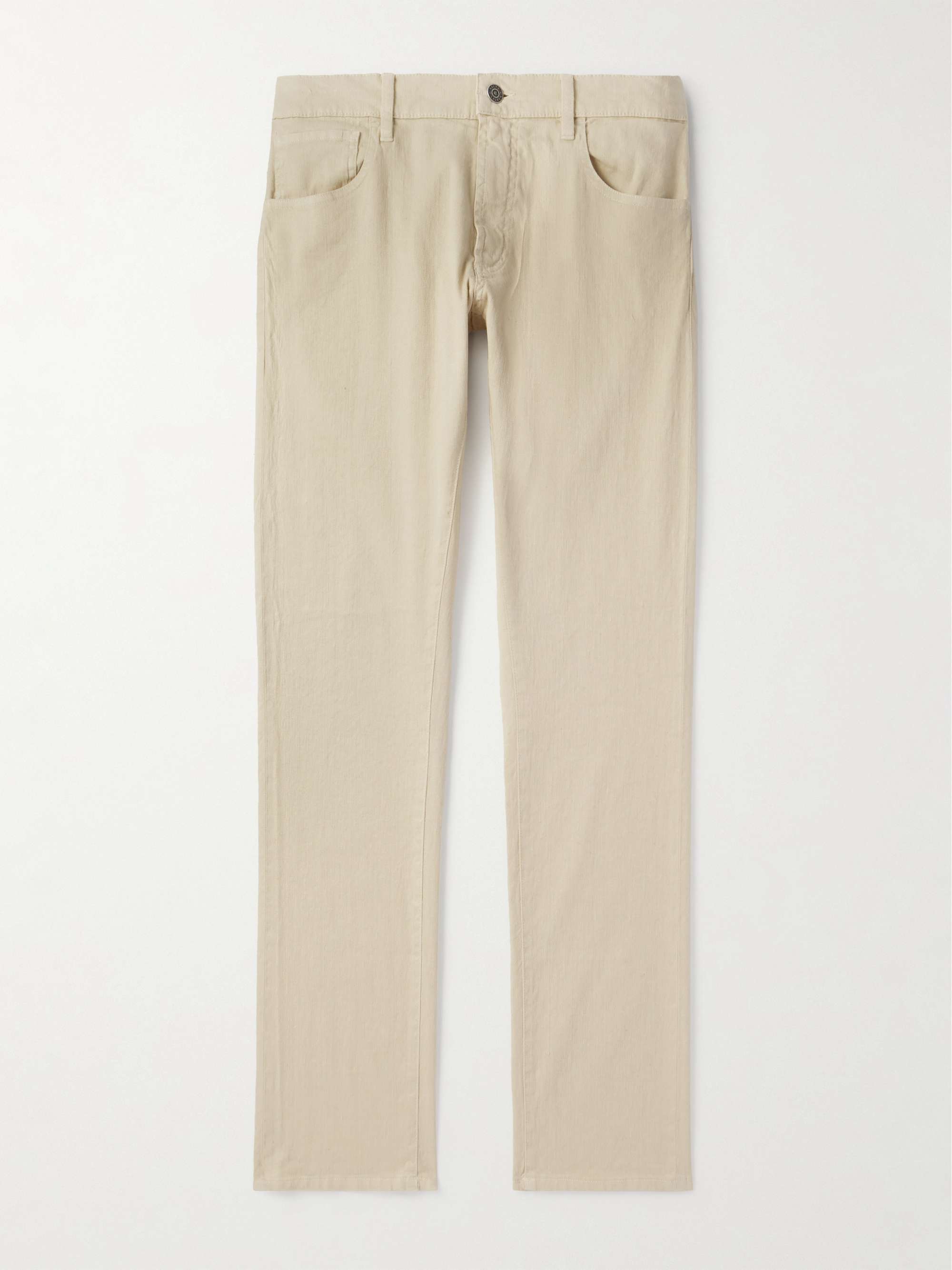 Slim-Leg Twill Trousers view
