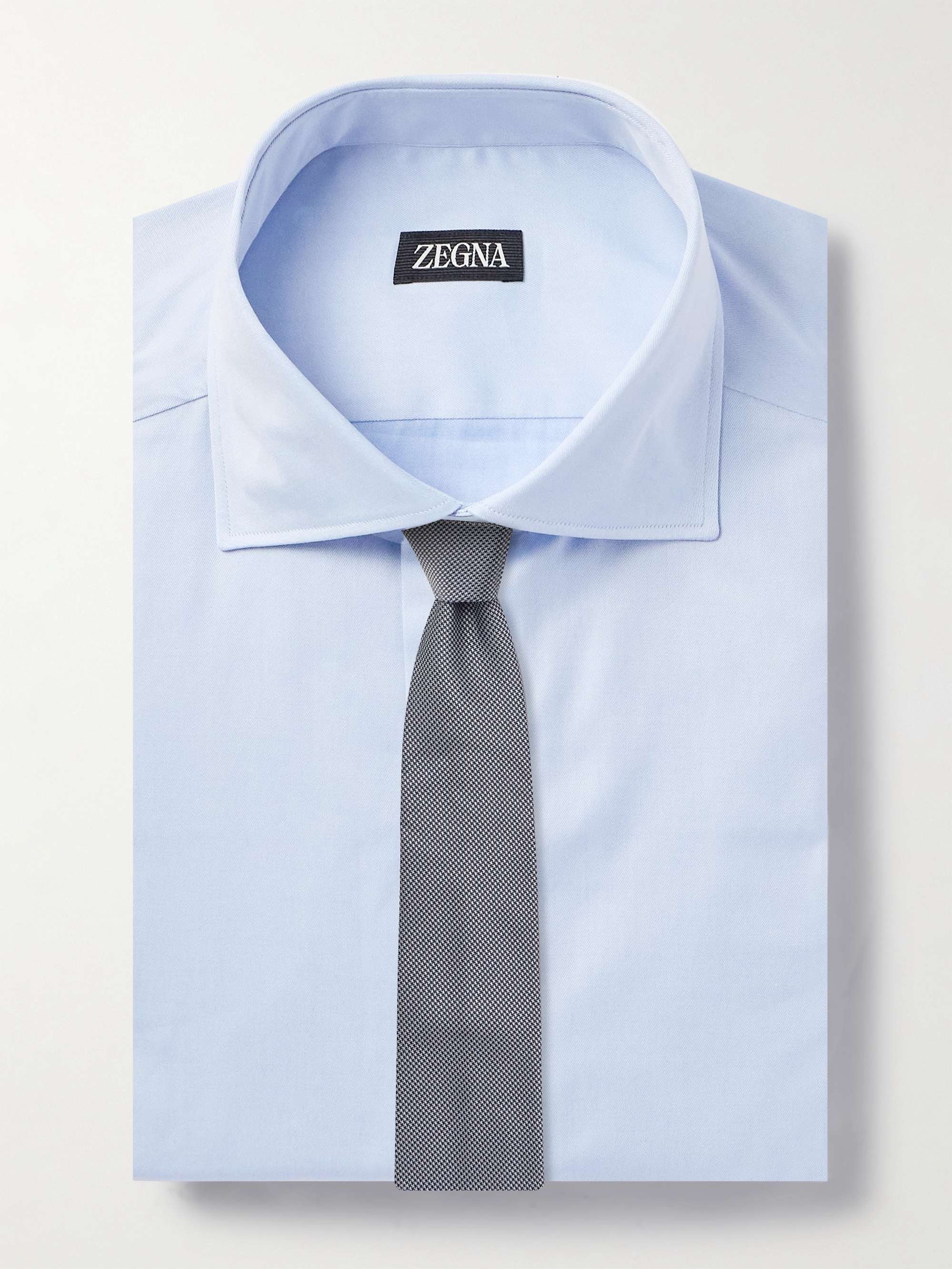 Slim-Fit Cutaway-Collar Striped Cotton Shirt view