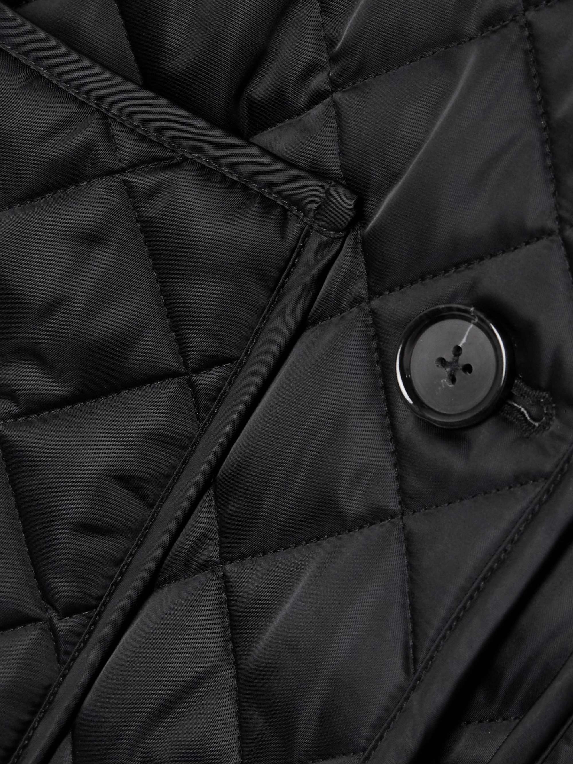 Scarf-detailed quilted recycled-shell jacket view