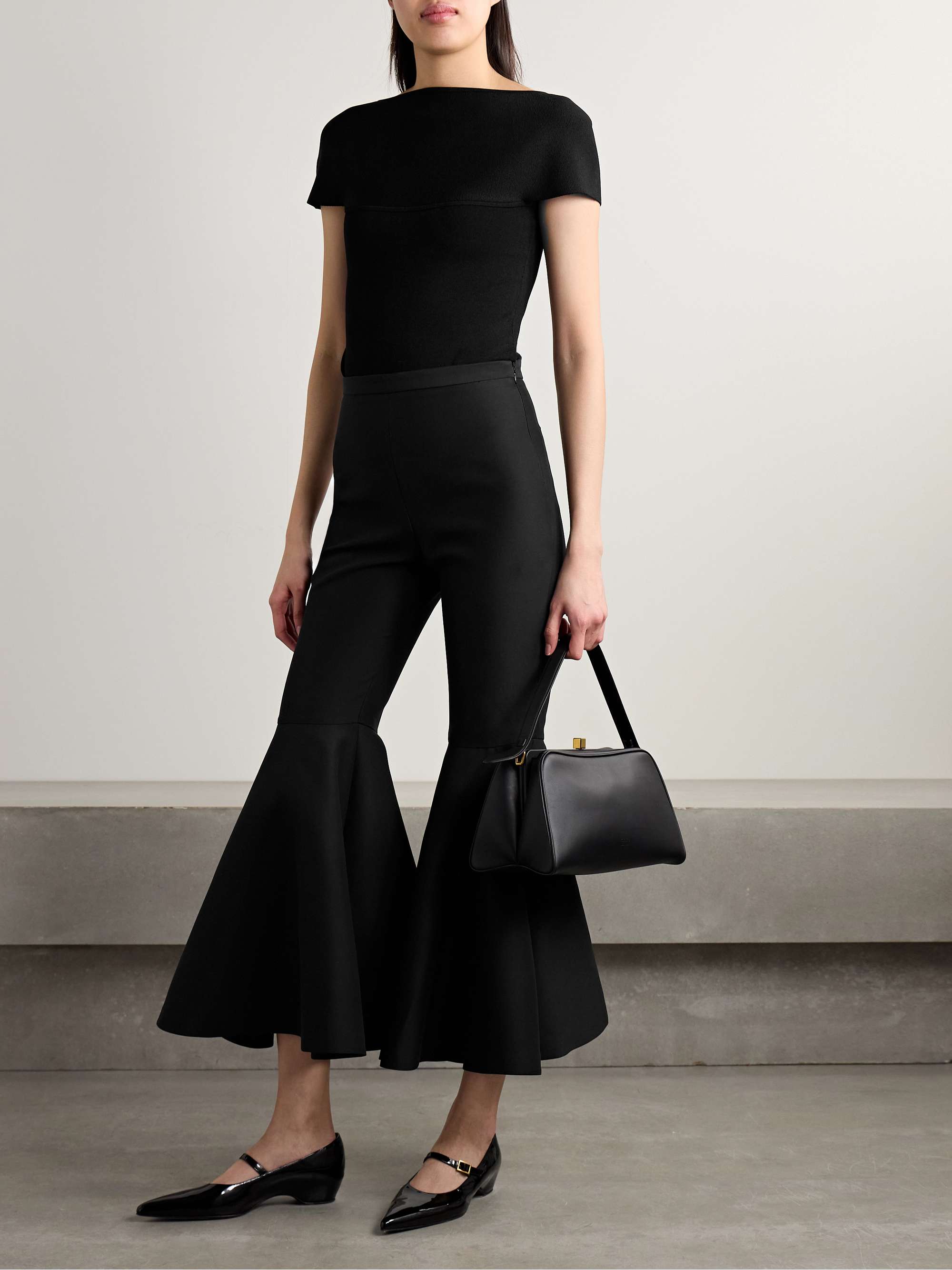 Catullo cropped cotton and silk-blend flared pants view