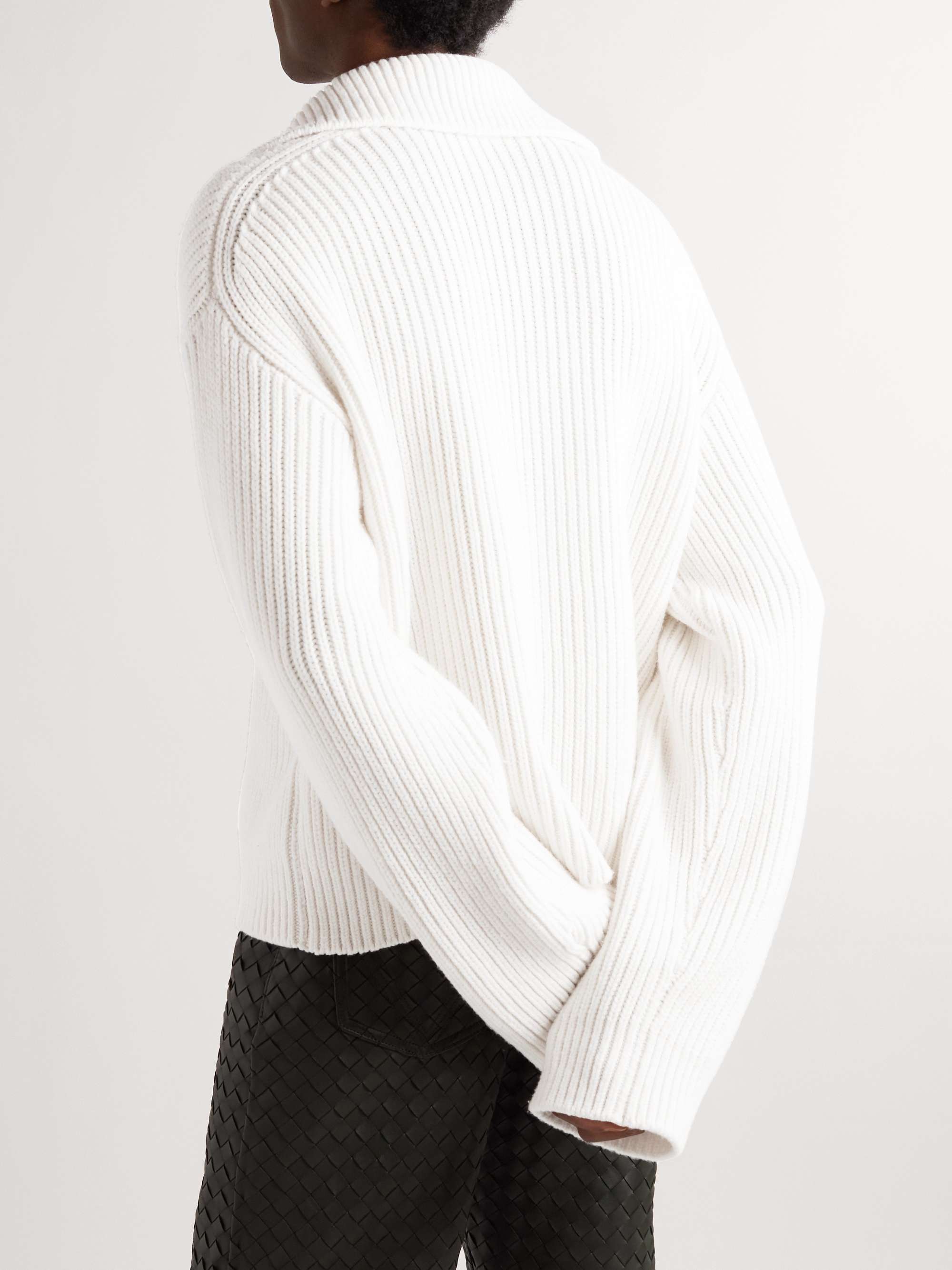 Ribbed-Knit Polo Sweater view