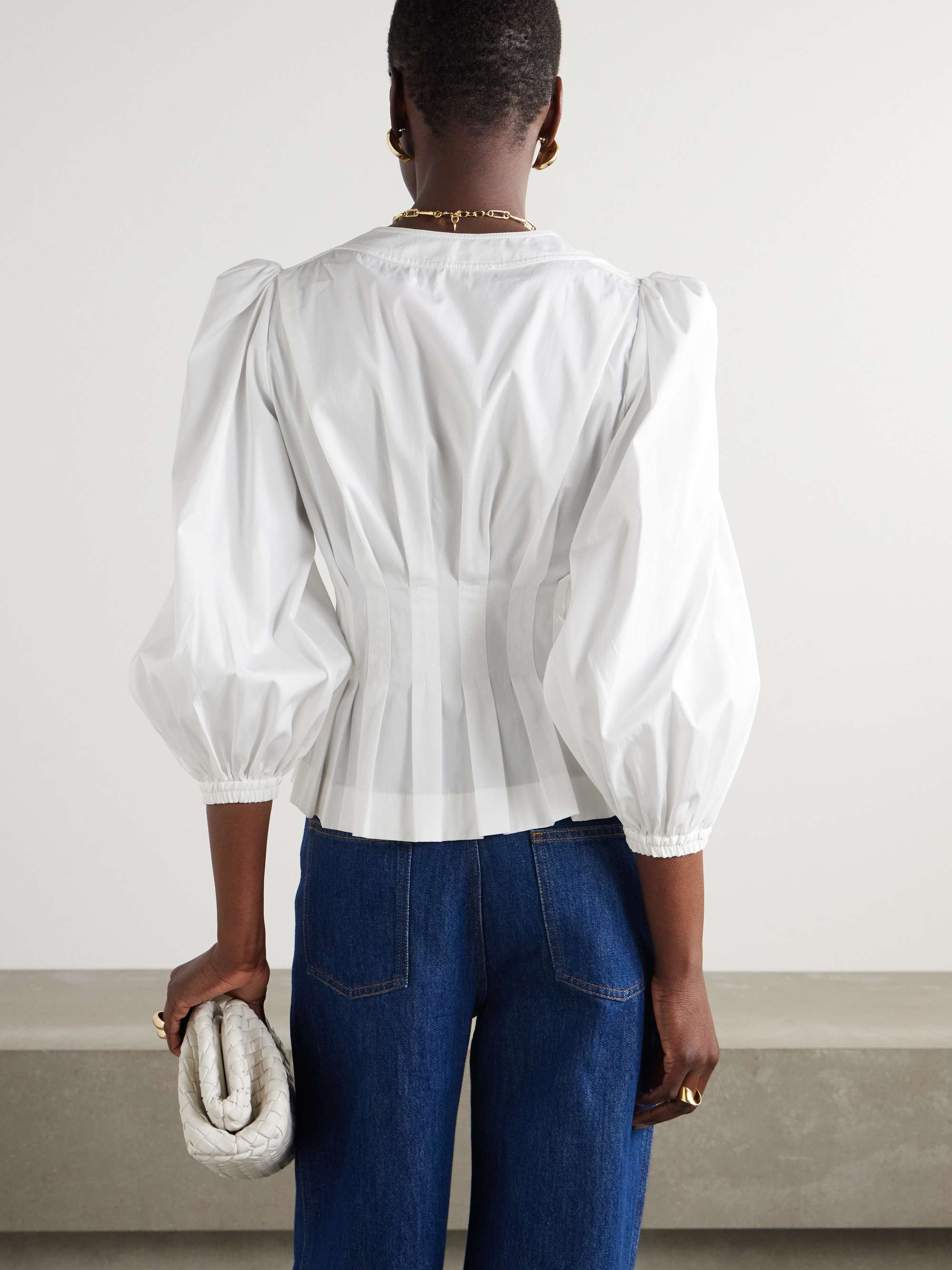 Primrose cotton-poplin peplum shirt view