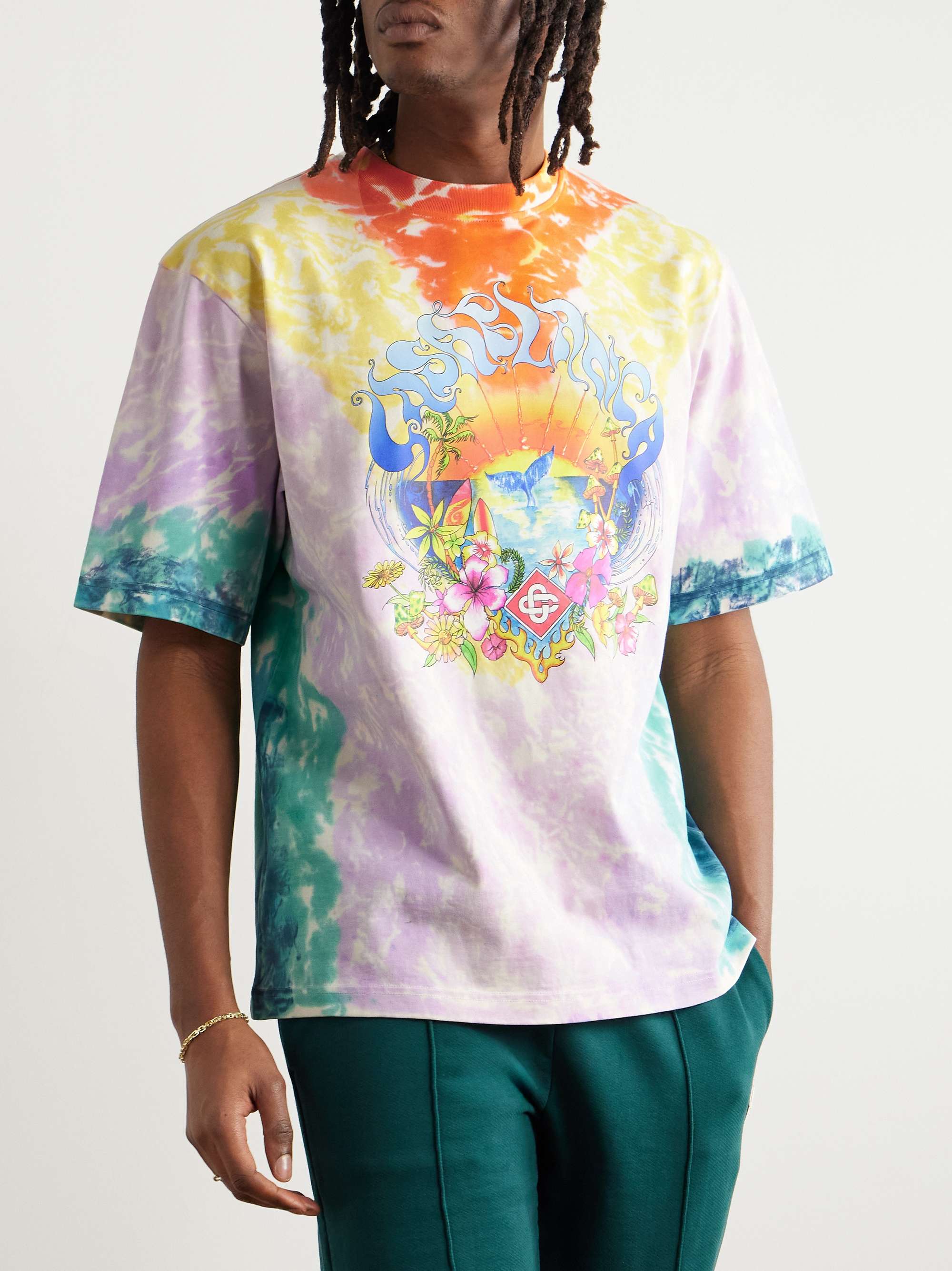 Surf Trip Tie-Dyed Logo-Print Organic Cotton-Jersey T-Shirt view