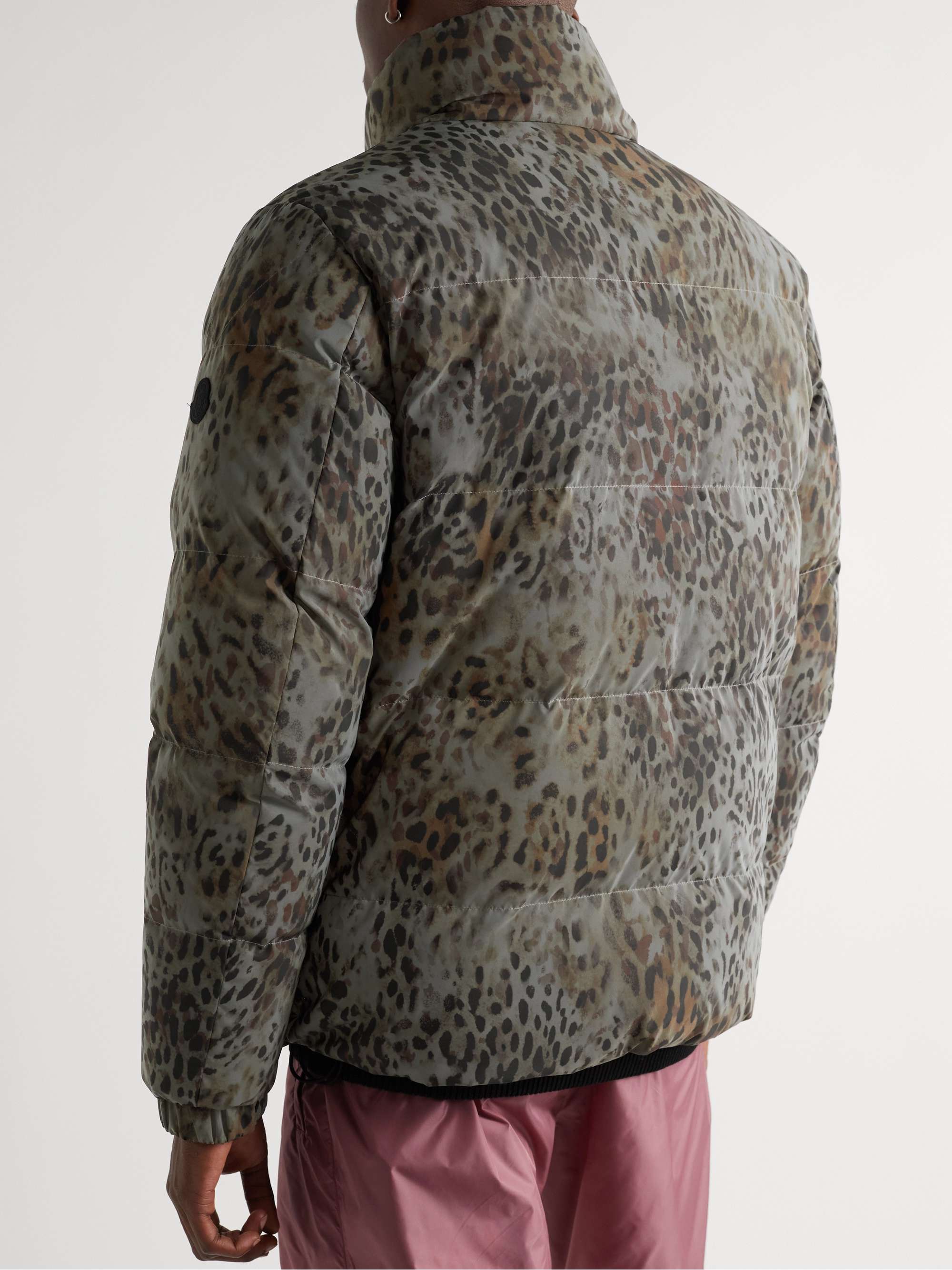 2 Moncler 1952 Reflective Reversible Cheetah-Print Shell Down Jacket view