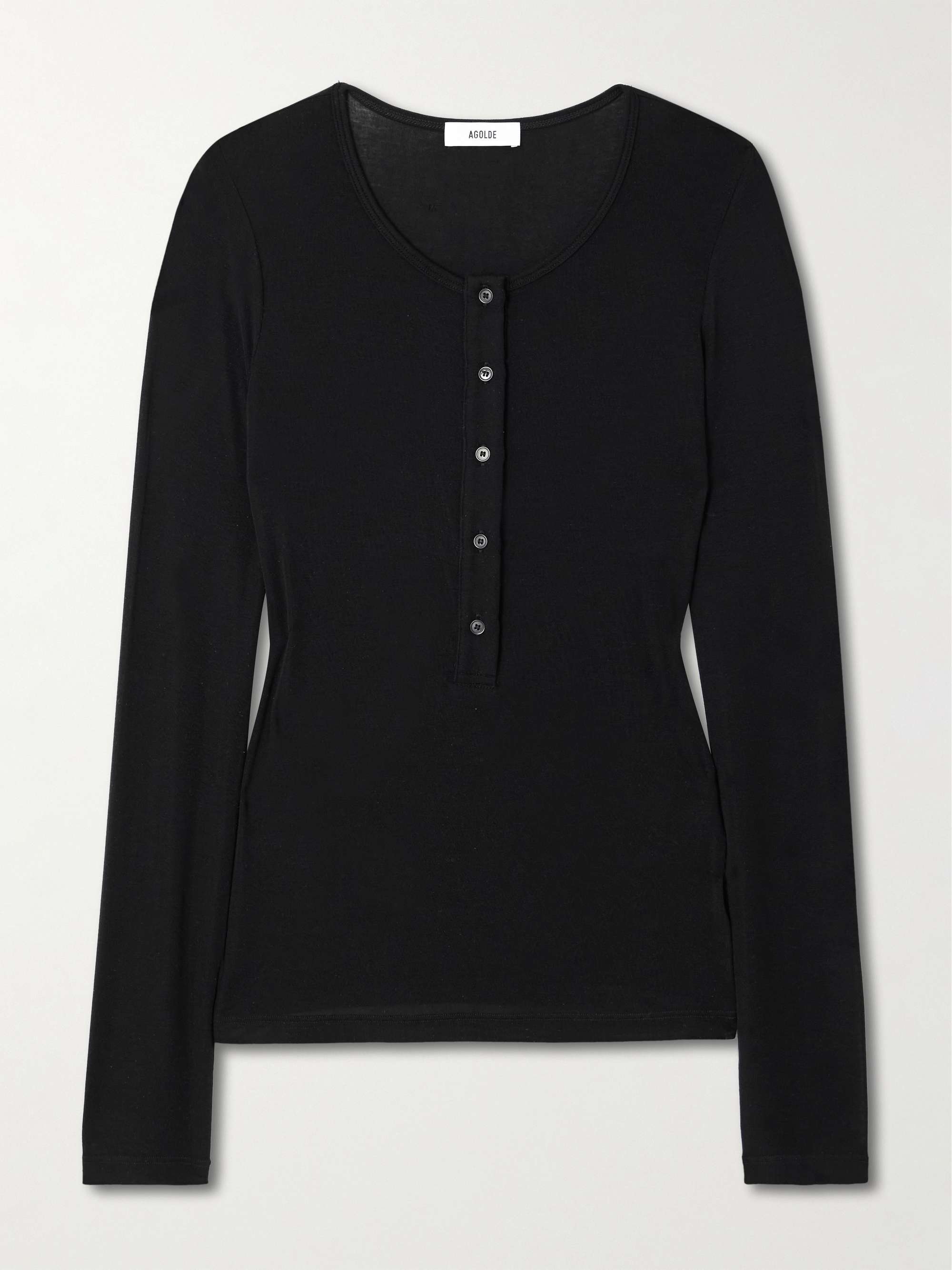 Faustine Lyocell-blend Henley top view