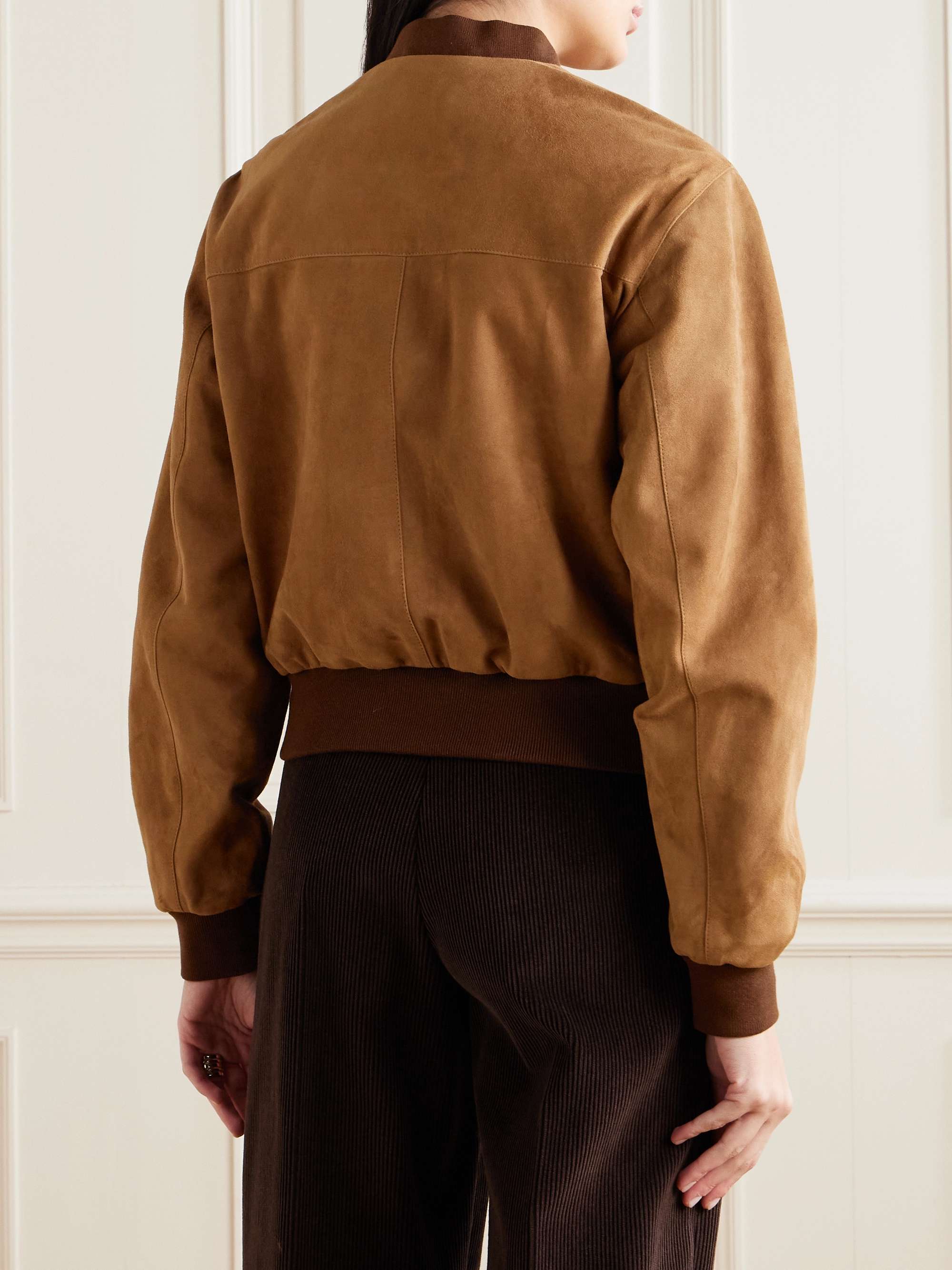 Suede bomber jacket view