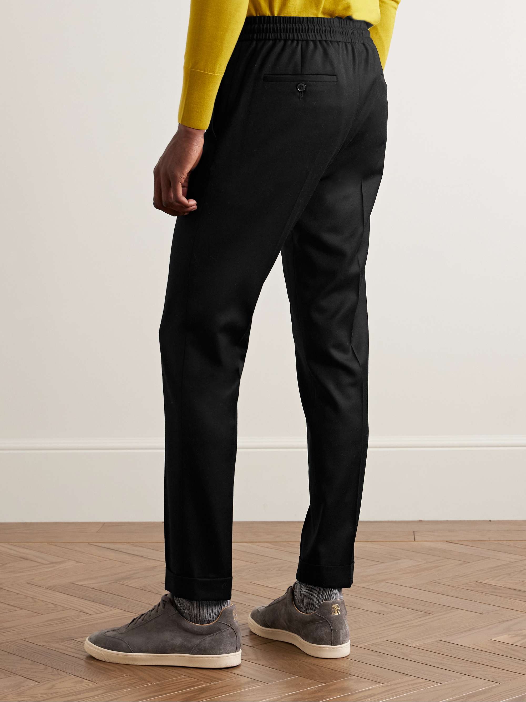 Slim-Fit Wool and Cashmere-Blend Flannel Drawstring Trousers view