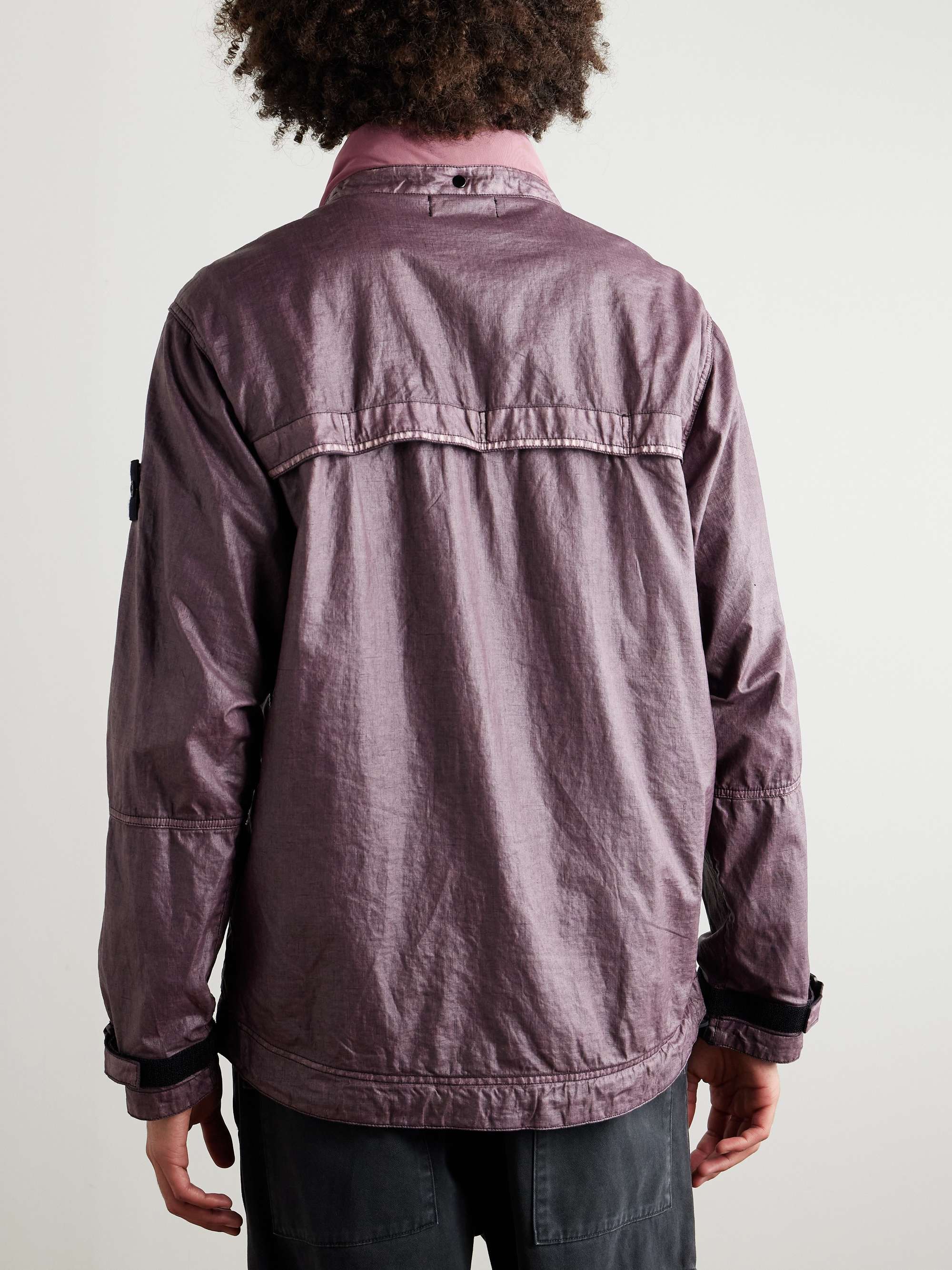 Logo-Appliquéd Garment-Dyed Lino Gommato Jacket view