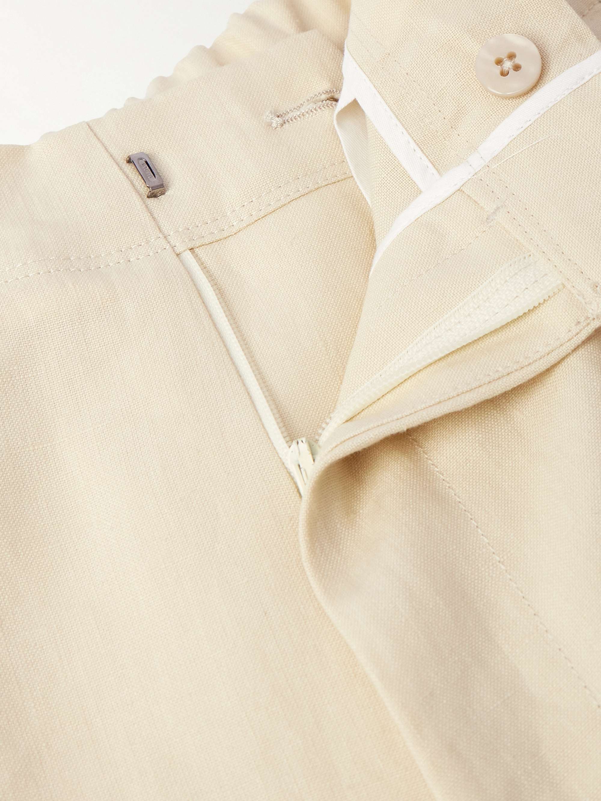 Calcare Straight-Leg Belted Oasi Linen Trousers view