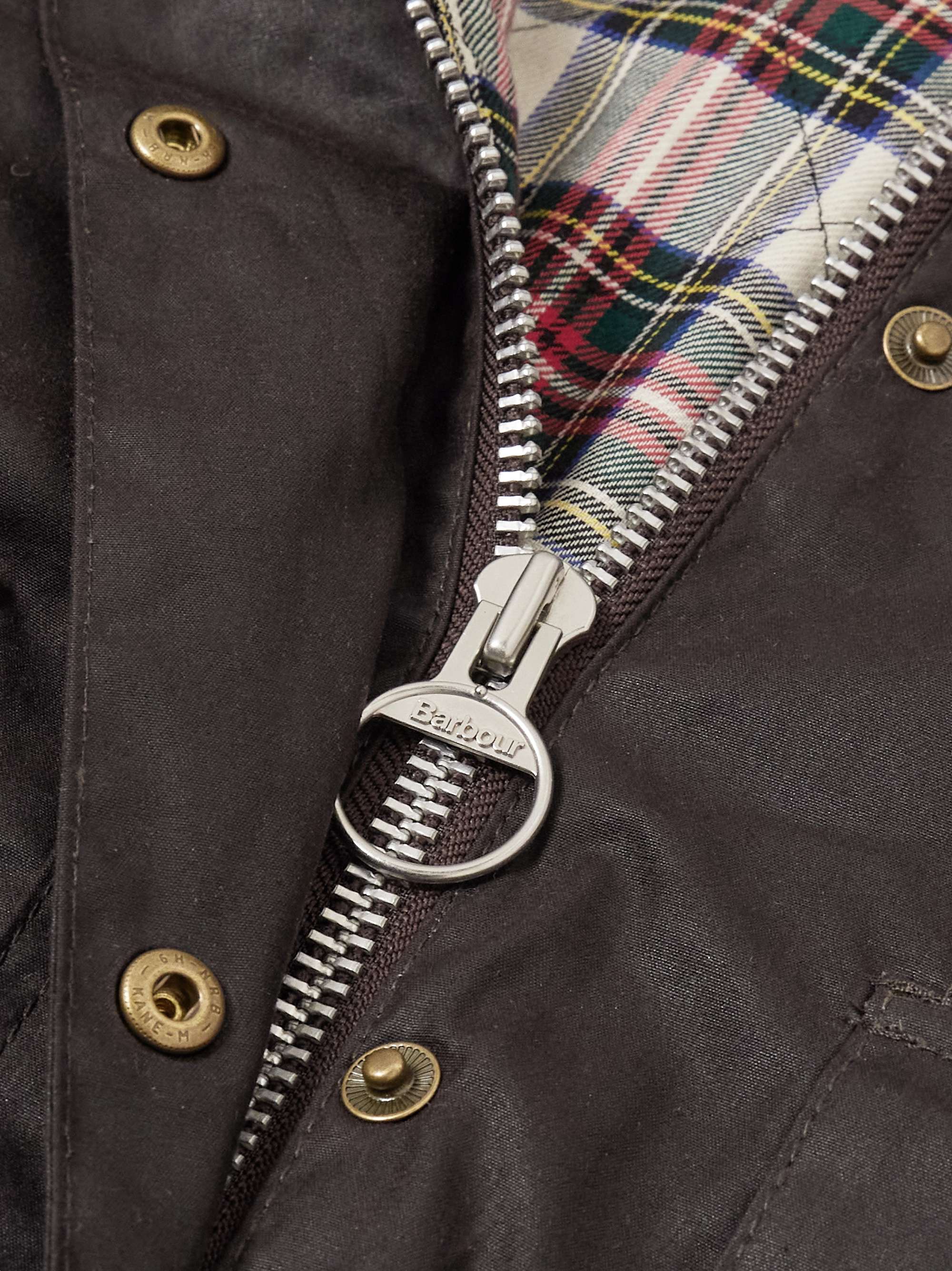 Lynne corduroy-trimmed waxed-cotton jacket view