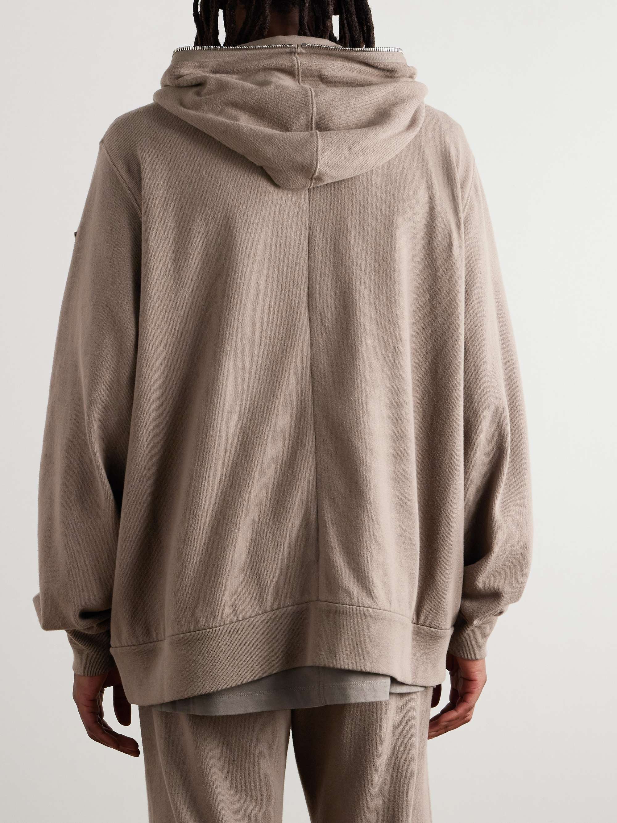 + Moncler Jumbo Oversized Logo-Appliquéd Cotton-Jersey Zip-Up Hoodie view