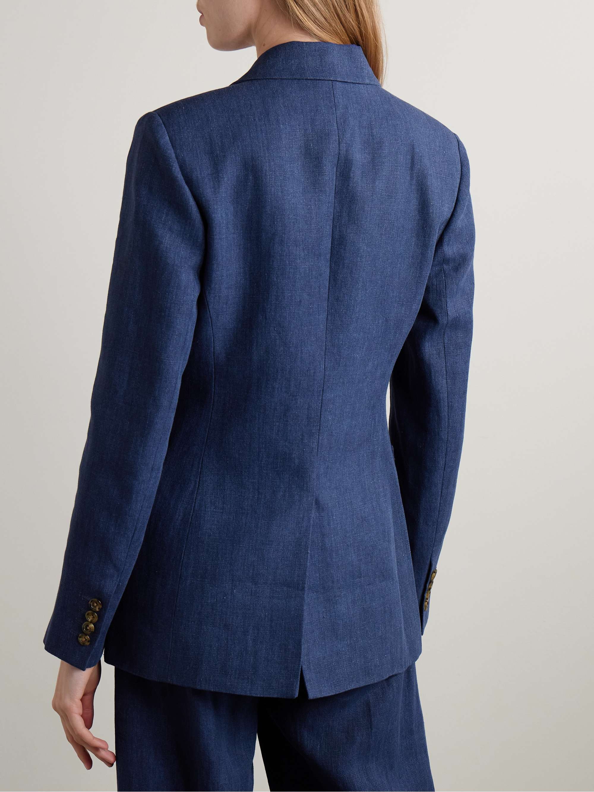 + Argent Chelsea double-breasted linen blazer view