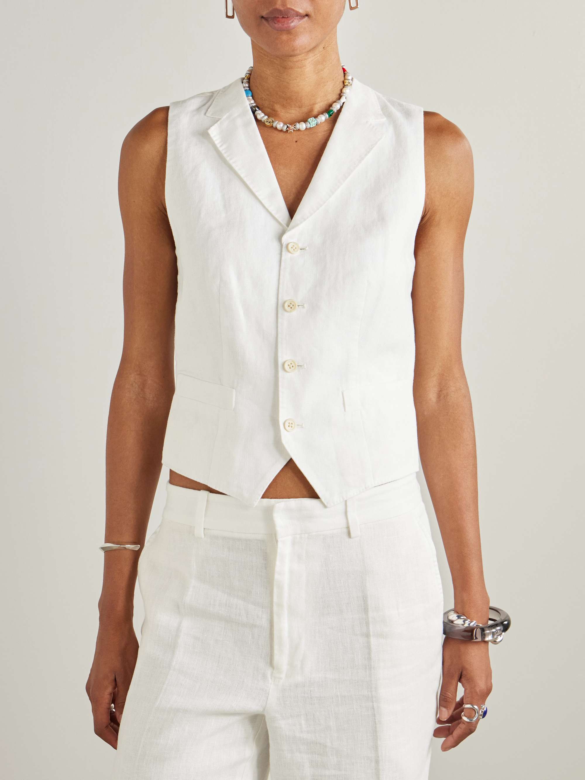 Pauline linen vest view