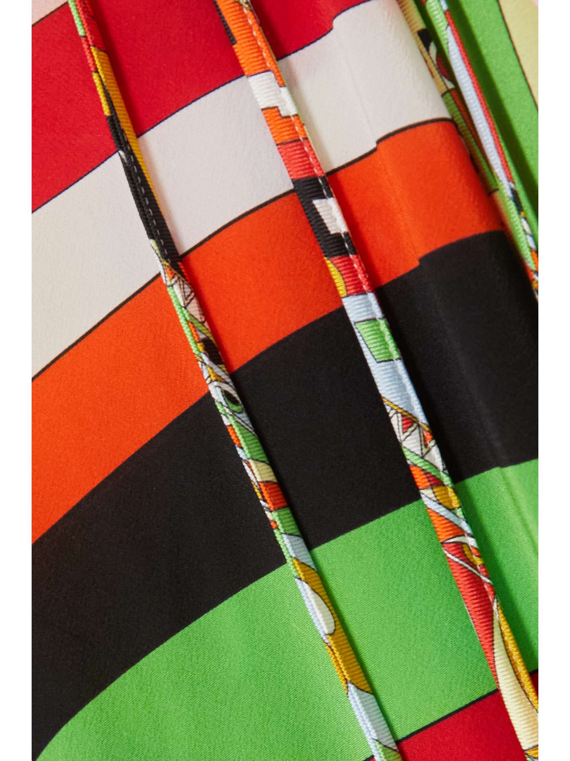 Asymmetric printed silk-satin maxi dress view
