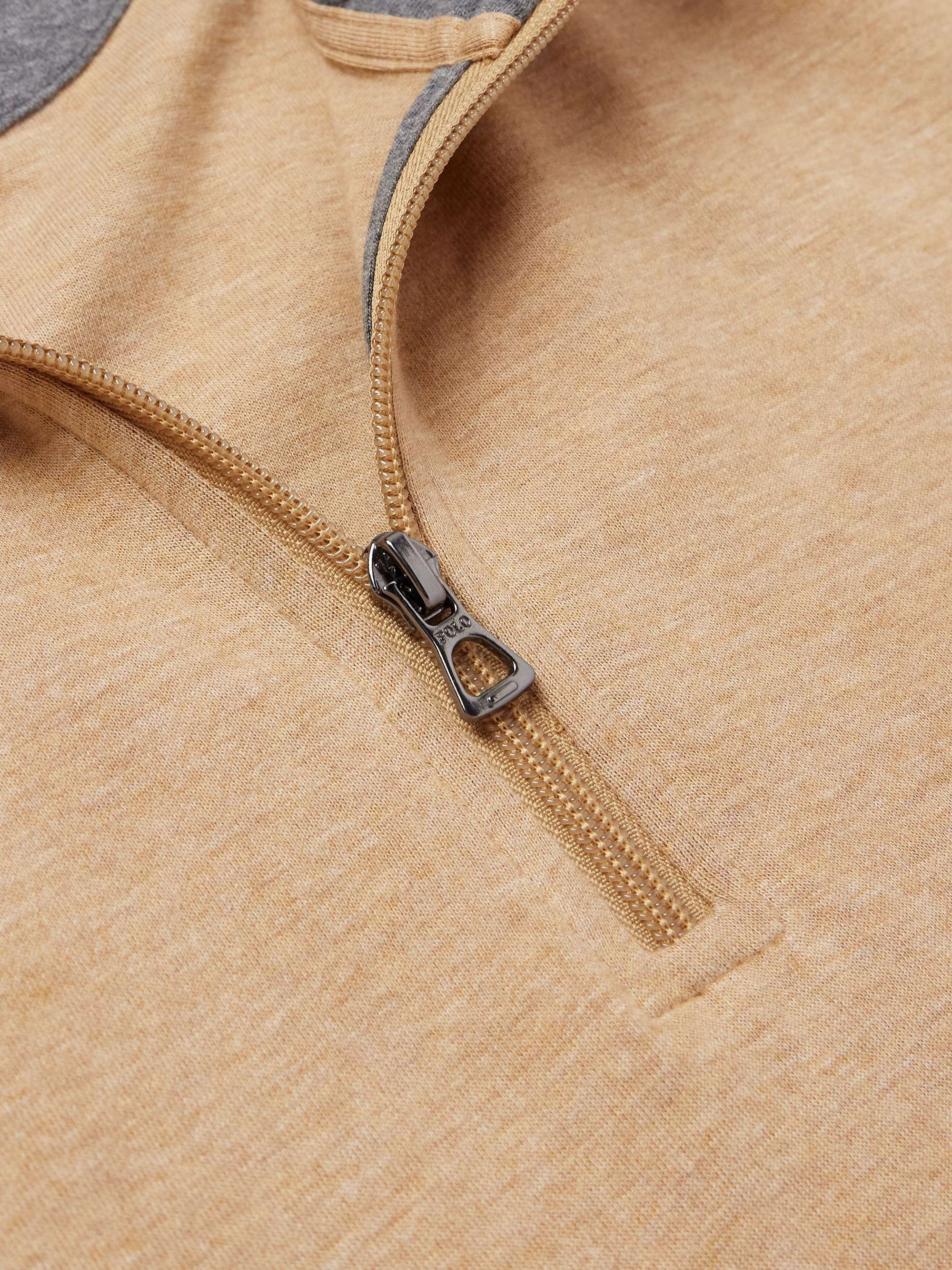 Logo-Embroidered Cotton-Blend Jersey Half-Zip Sweatshirt view
