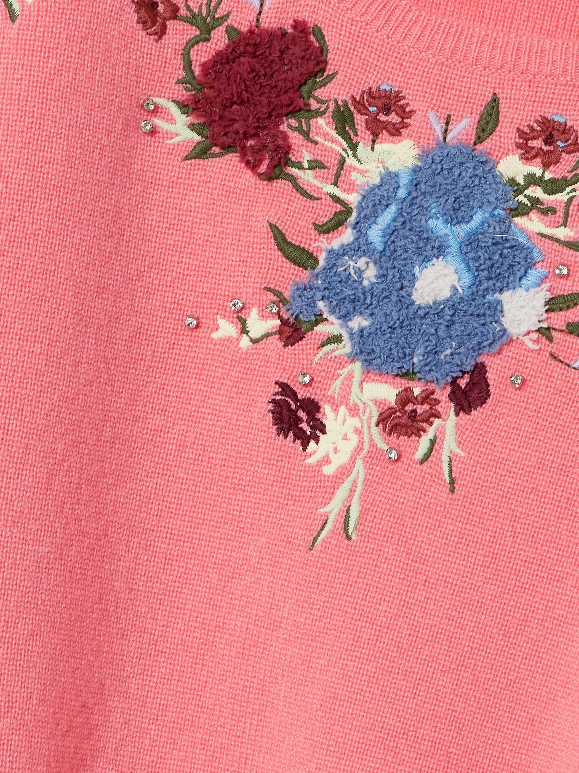 Cropped embroidered crystal-embellished wool and cashmere-blend top view