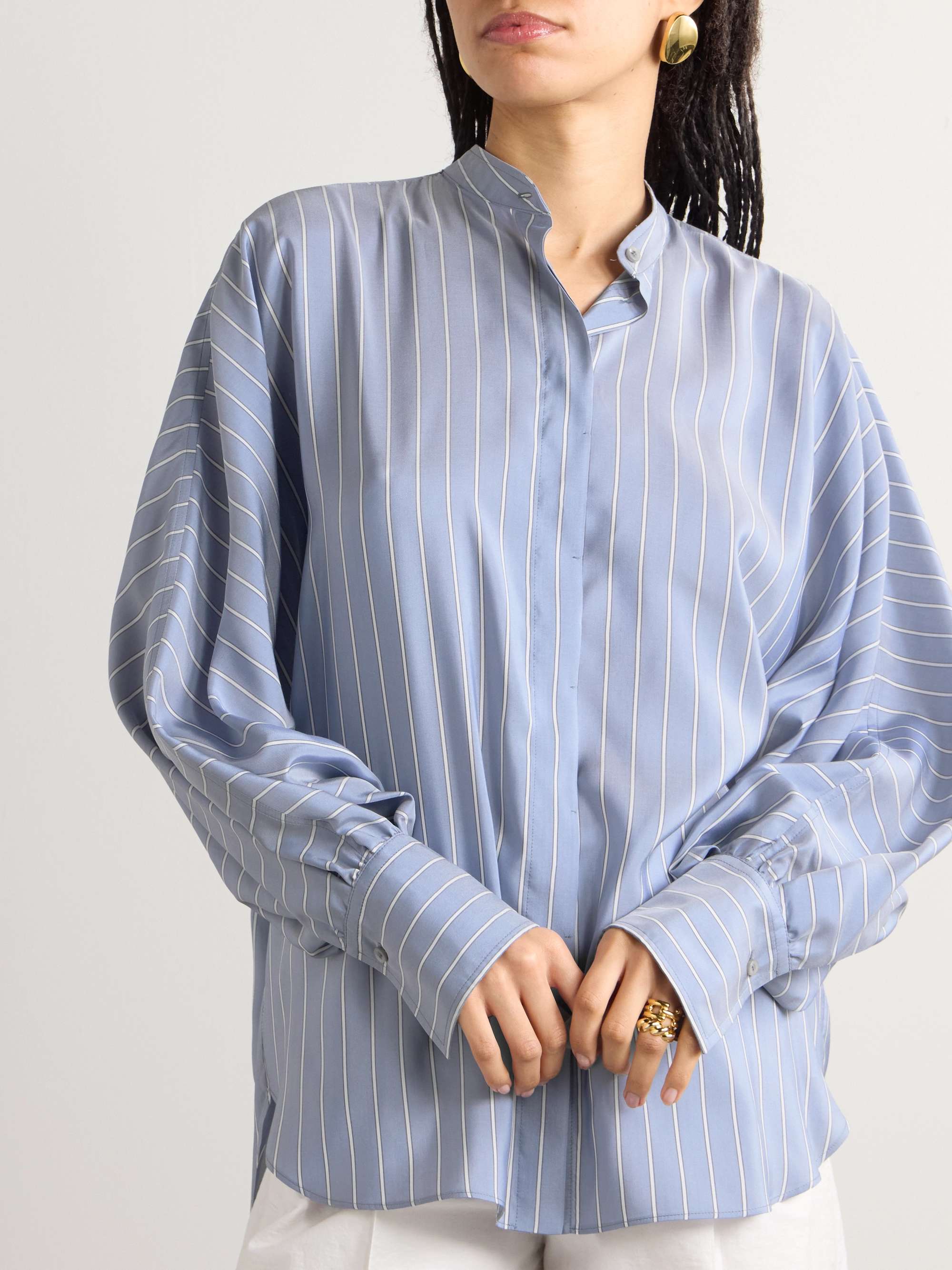 Striped silk shirt view