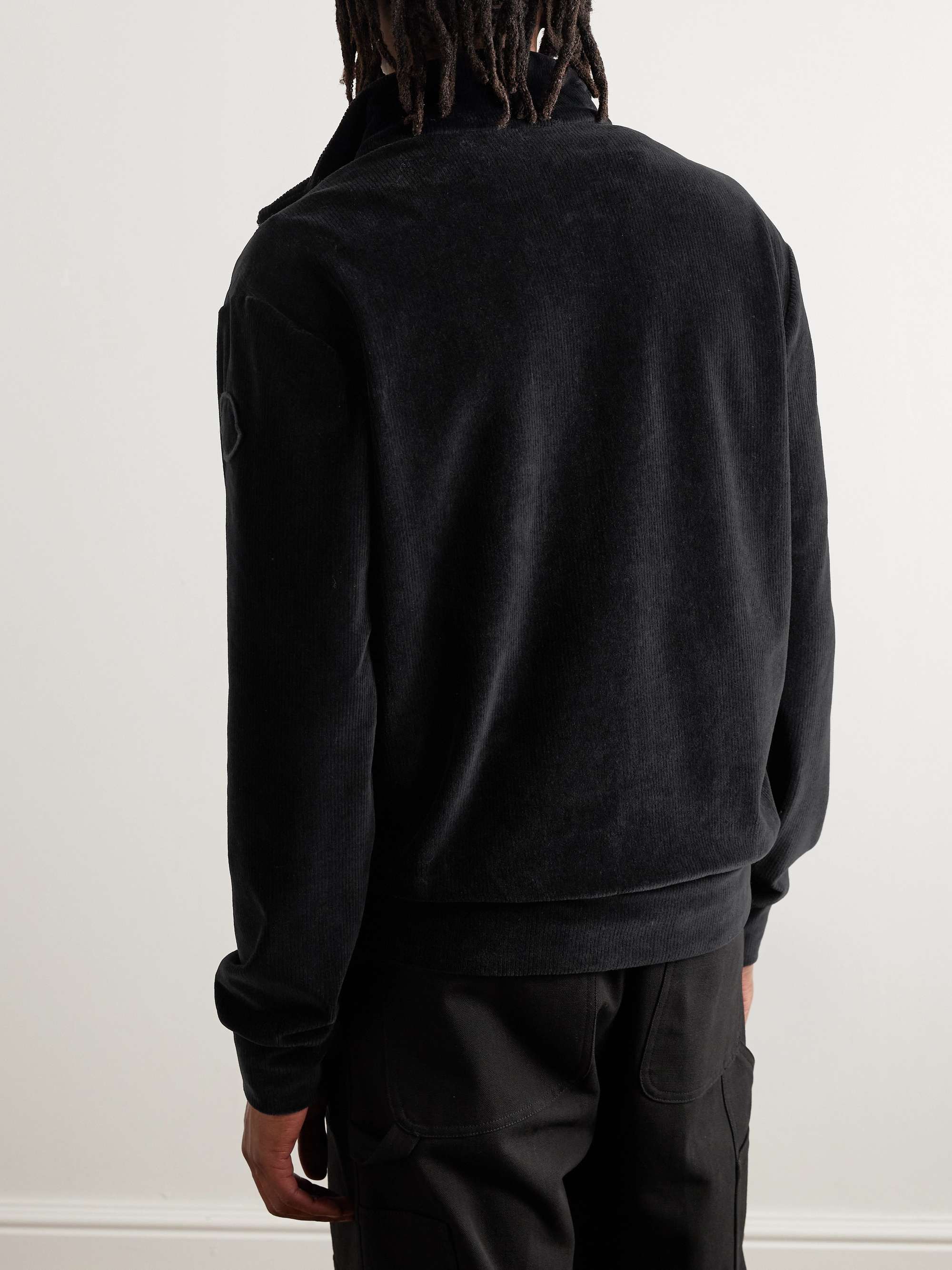Ribbed Cotton-Blend Chenille and Quilted Shell Down Zip-Up Cardigan view