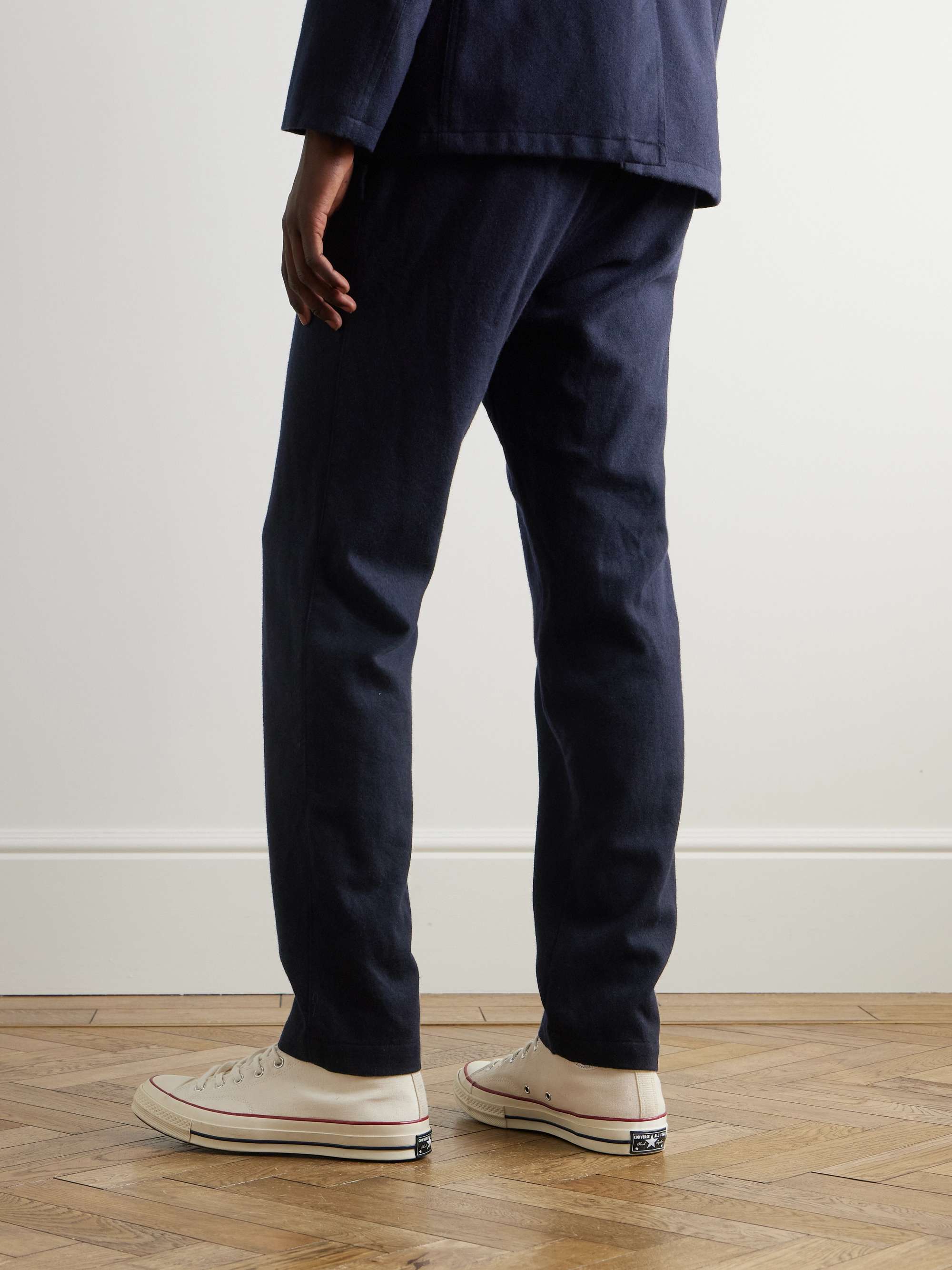 Tanker Straight-Leg Wool-Blend Drawstring Suit Trousers view
